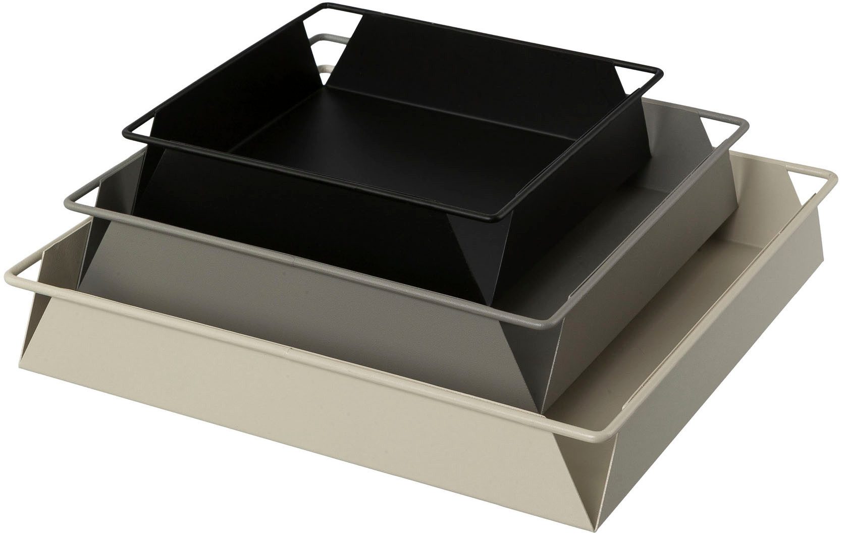 Creativ home Dekotablett Tablett (3 St), mit quadratischer Form