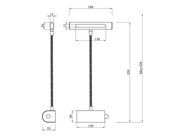 meineWunschleuchte LED Bilderleuchte, Dimmer, LED fest integriert, Warmweiß, innen, Bilderleuchte Bildbeleuchtung Flexarm dimmbar, Gold-en H 35cm