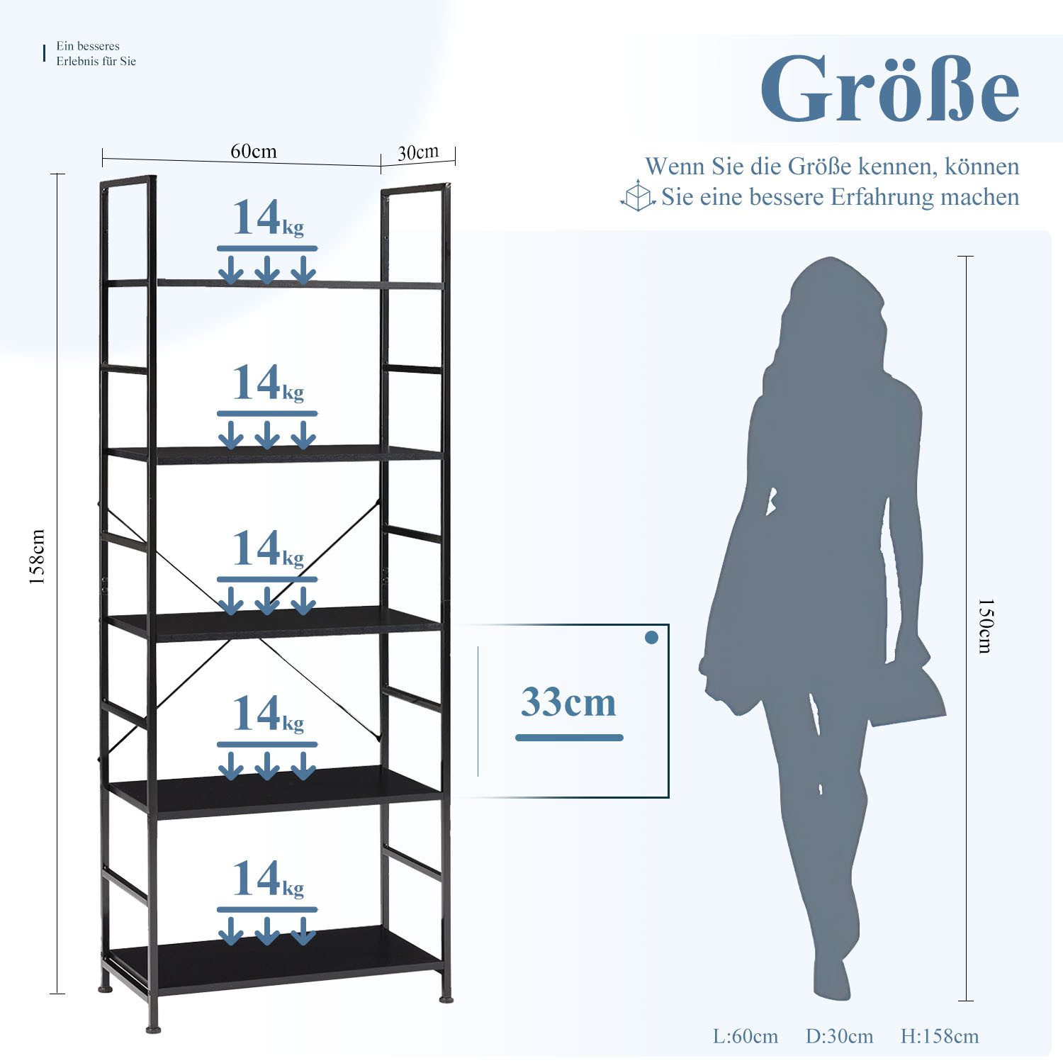 Refined Living Standregal Küchenregal mit 5 günstig online kaufen