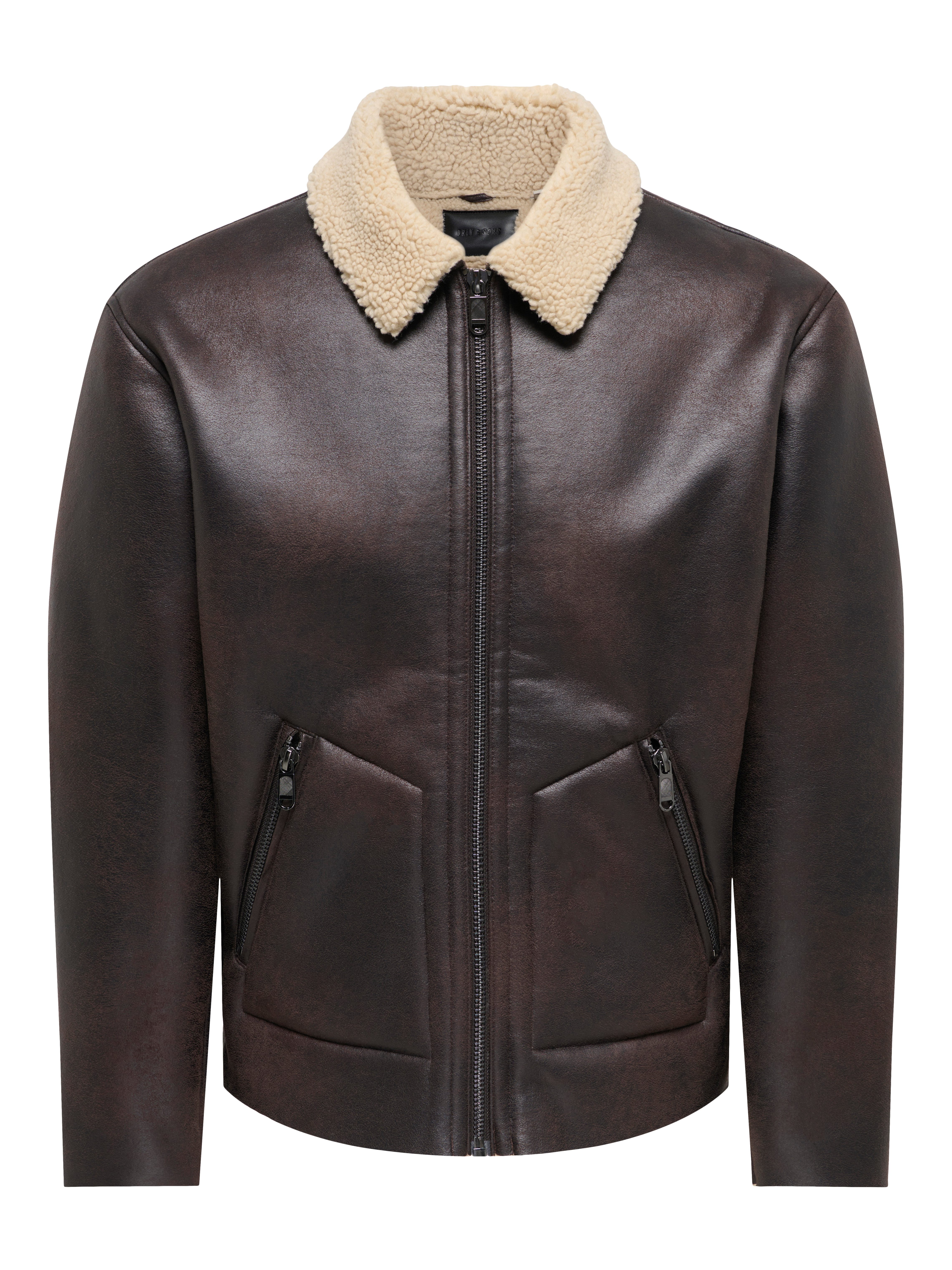 ONLY & SONS Blouson ONSRIKER PU SHEARLING JACKET OTW VD Polyester, regular fit