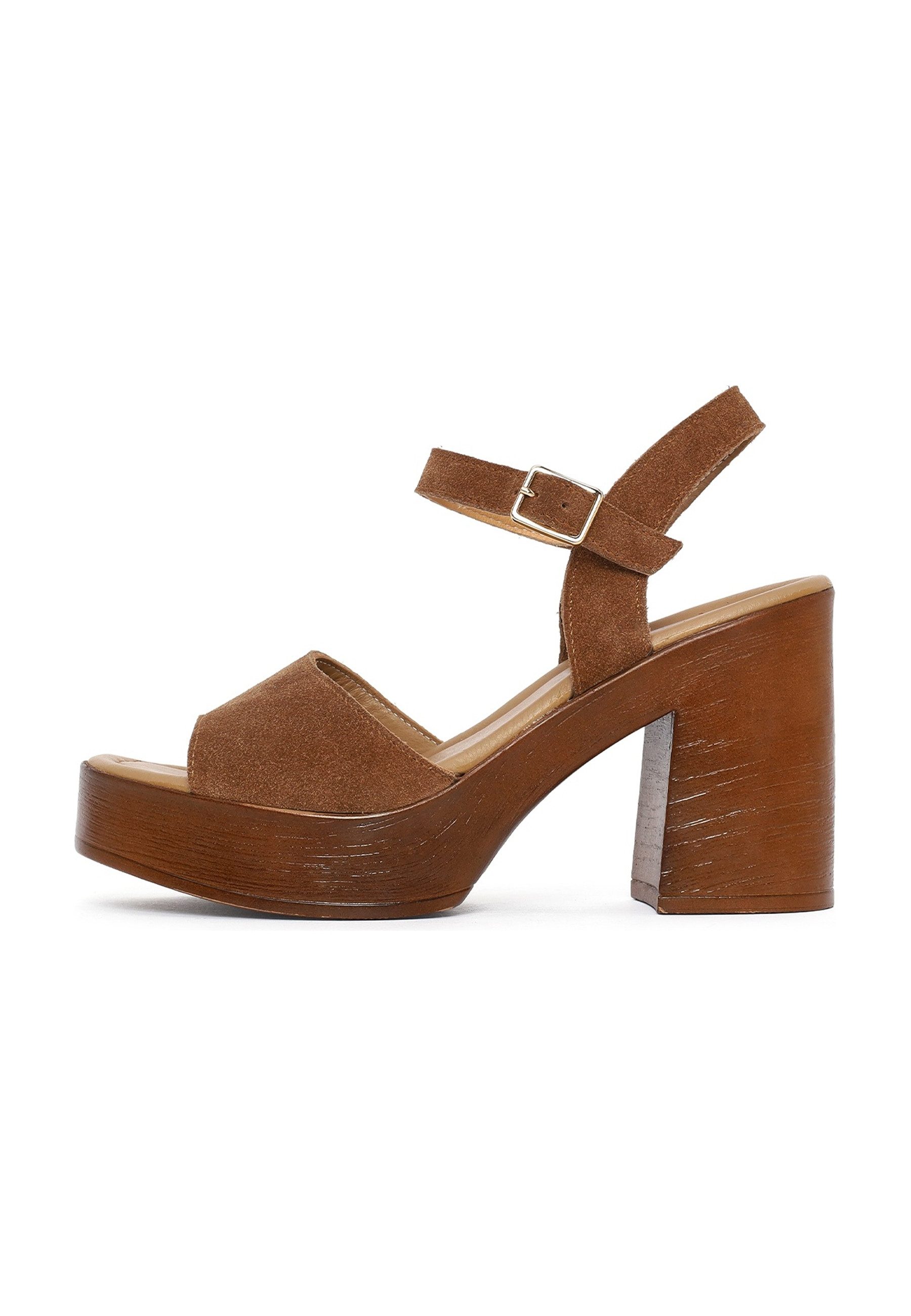 Sandaletten mit hohem Absatz aus Veloursleder Sandale