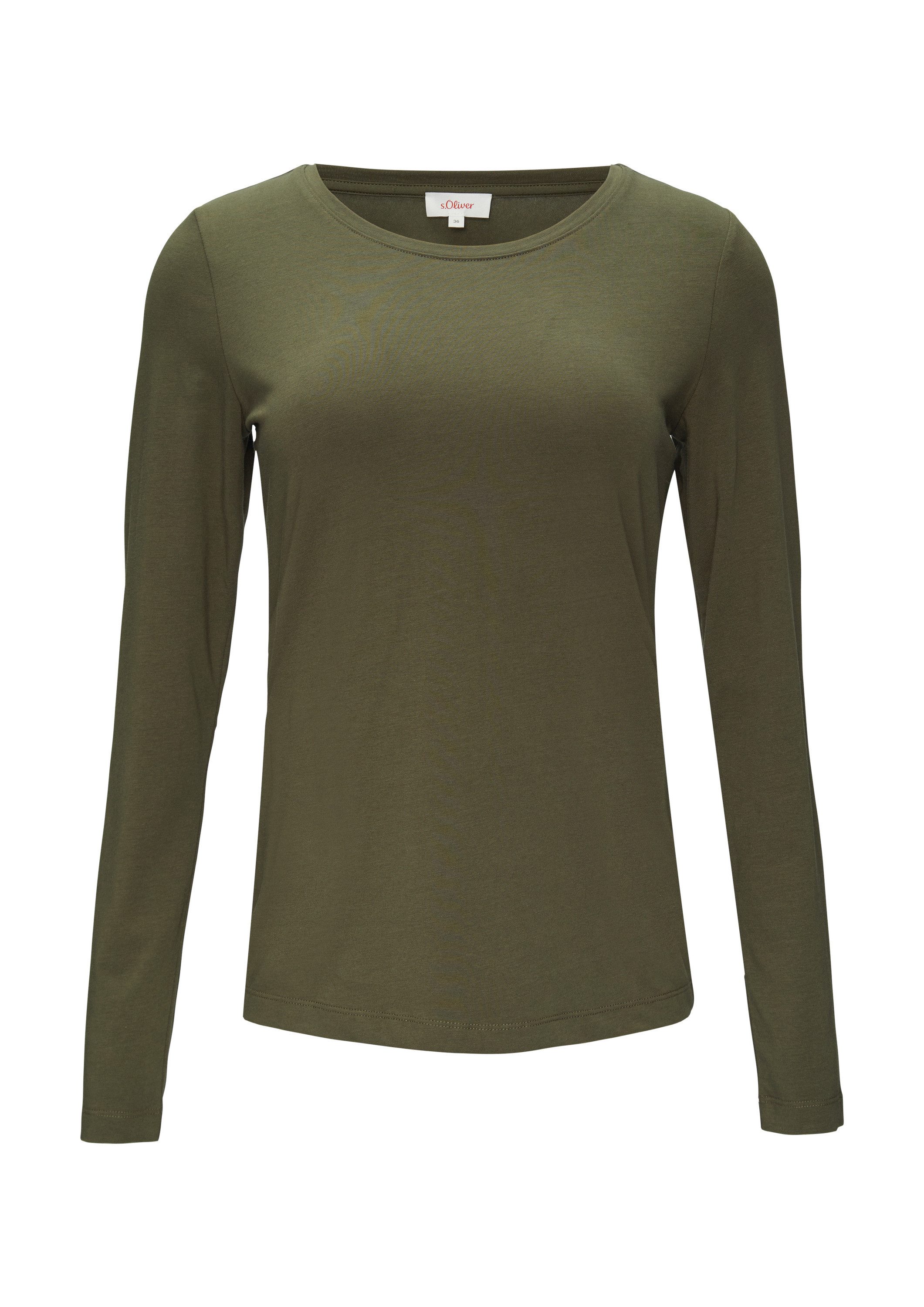 s.Oliver Langarmshirt T-Shirt Longsleeve aus Baumwollstretch günstig online kaufen