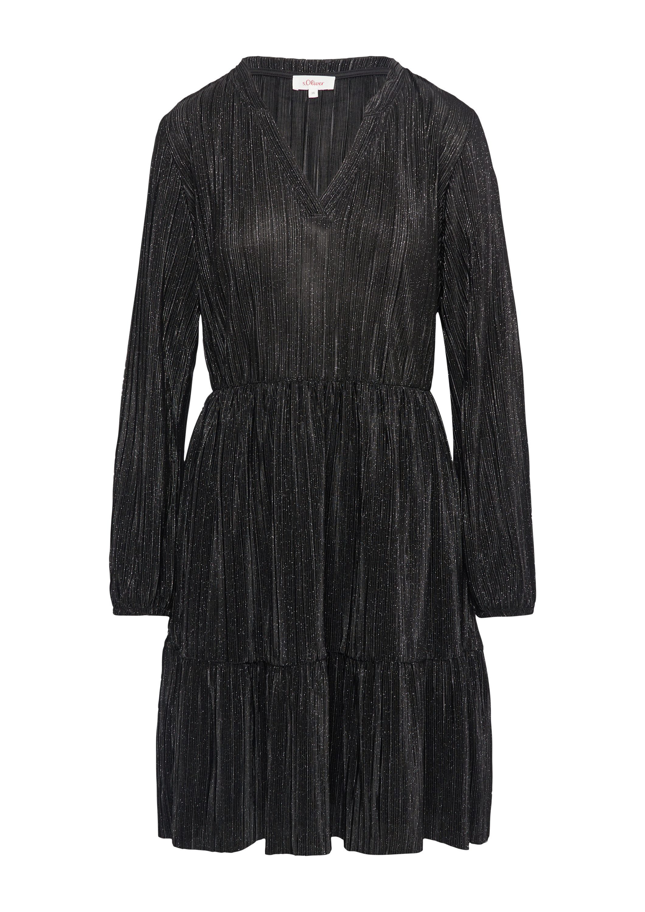 s.Oliver Minikleid Kleid Plissiertes Jersey-Kleid mit Glitzereffekt günstig online kaufen