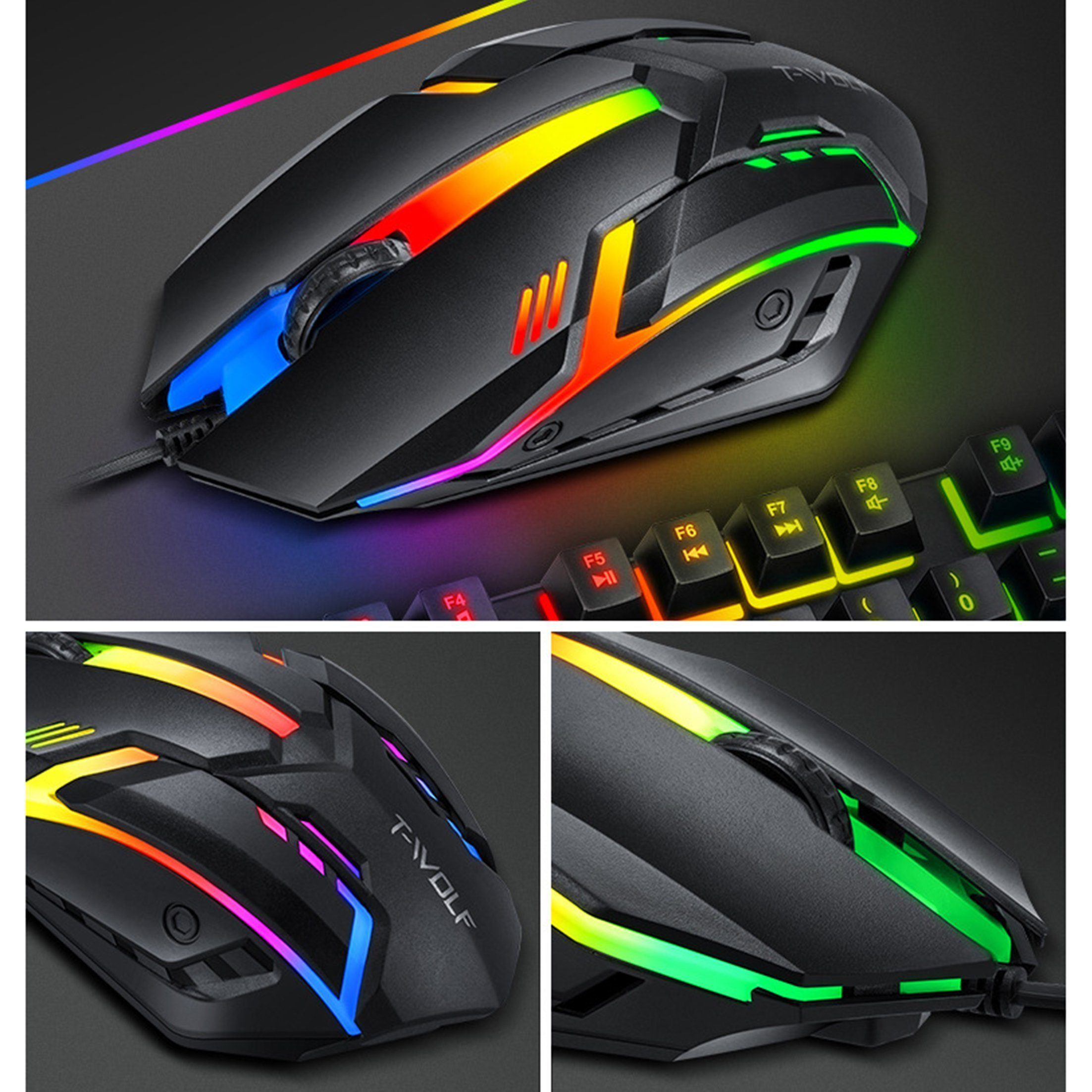 Ophy 4-in-1 Gaming-Set: Tastatur, Maus, Headset und Mauspad Gaming-Tastatur (komplettes Zubehör für Gamer, perfekt für Einsteiger & Profis) – Bild 4 von 5