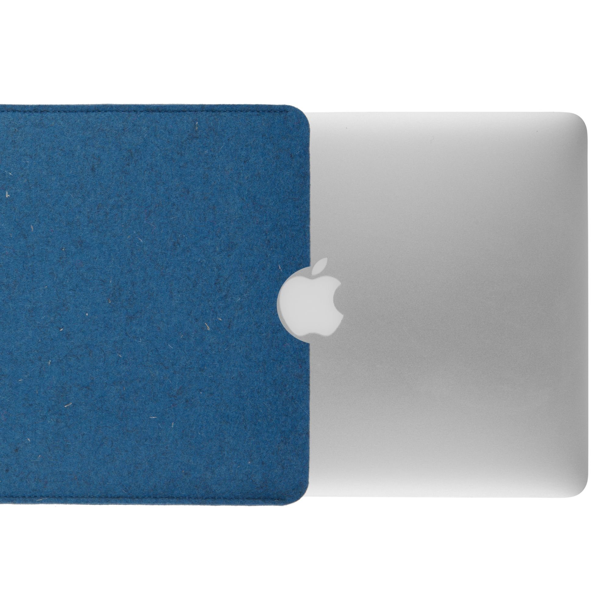 CoverKingz Laptoptasche Hülle für Apple MacBook Air/Pro 15" Handmade Notebook Tasche Filz, 100% Schurwolle, Schutz Tasche Notebook Etui Blau