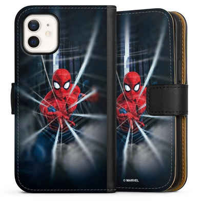 DeinDesign Handyhülle Marvel Kinofilm Spider-Man Webs In Action, Apple iPhone 12 mini Hülle Handy Flip Case Wallet Cover