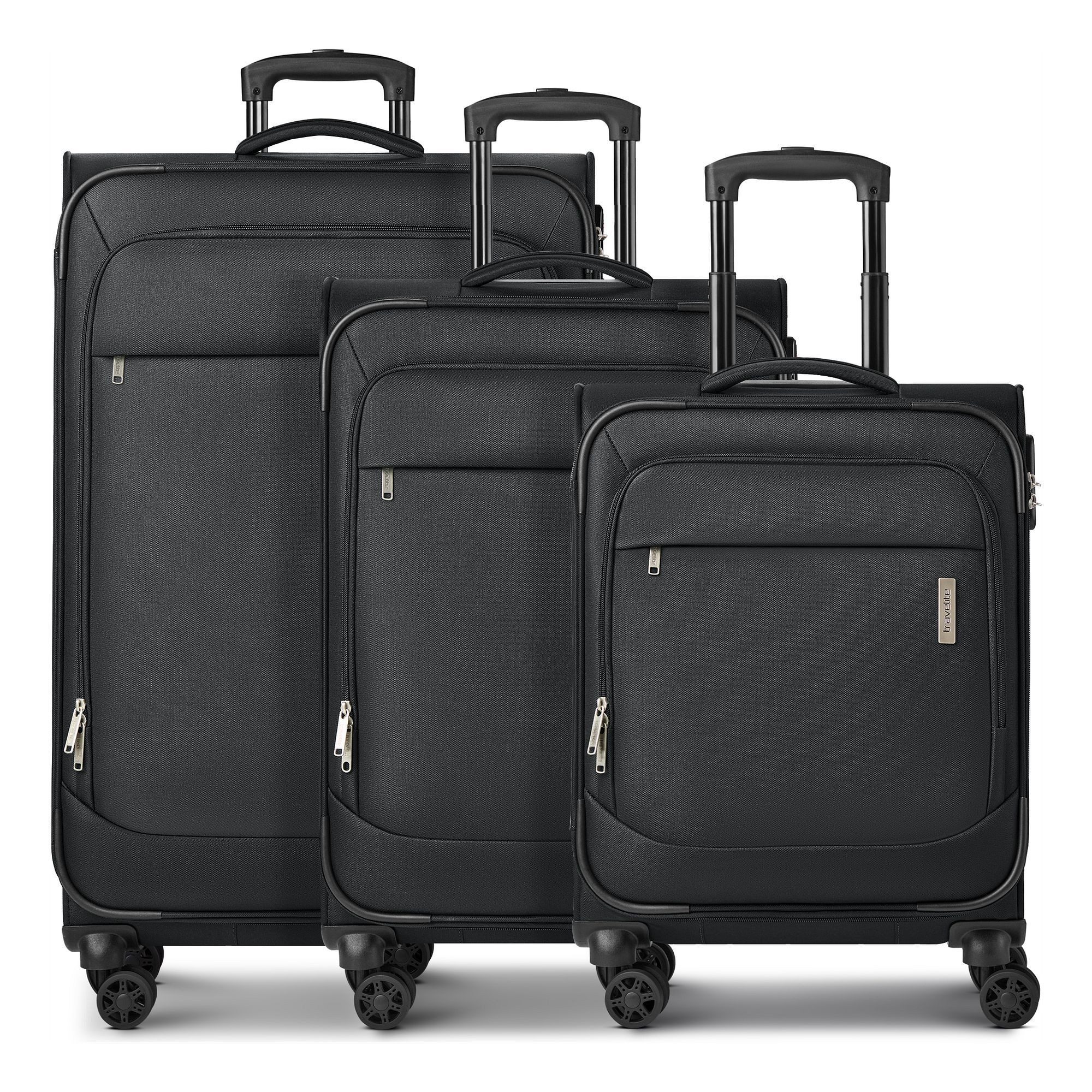 travelite Trolleyset Priego, 4 Rollen, (3-teilig, 3 tlg), Polyester