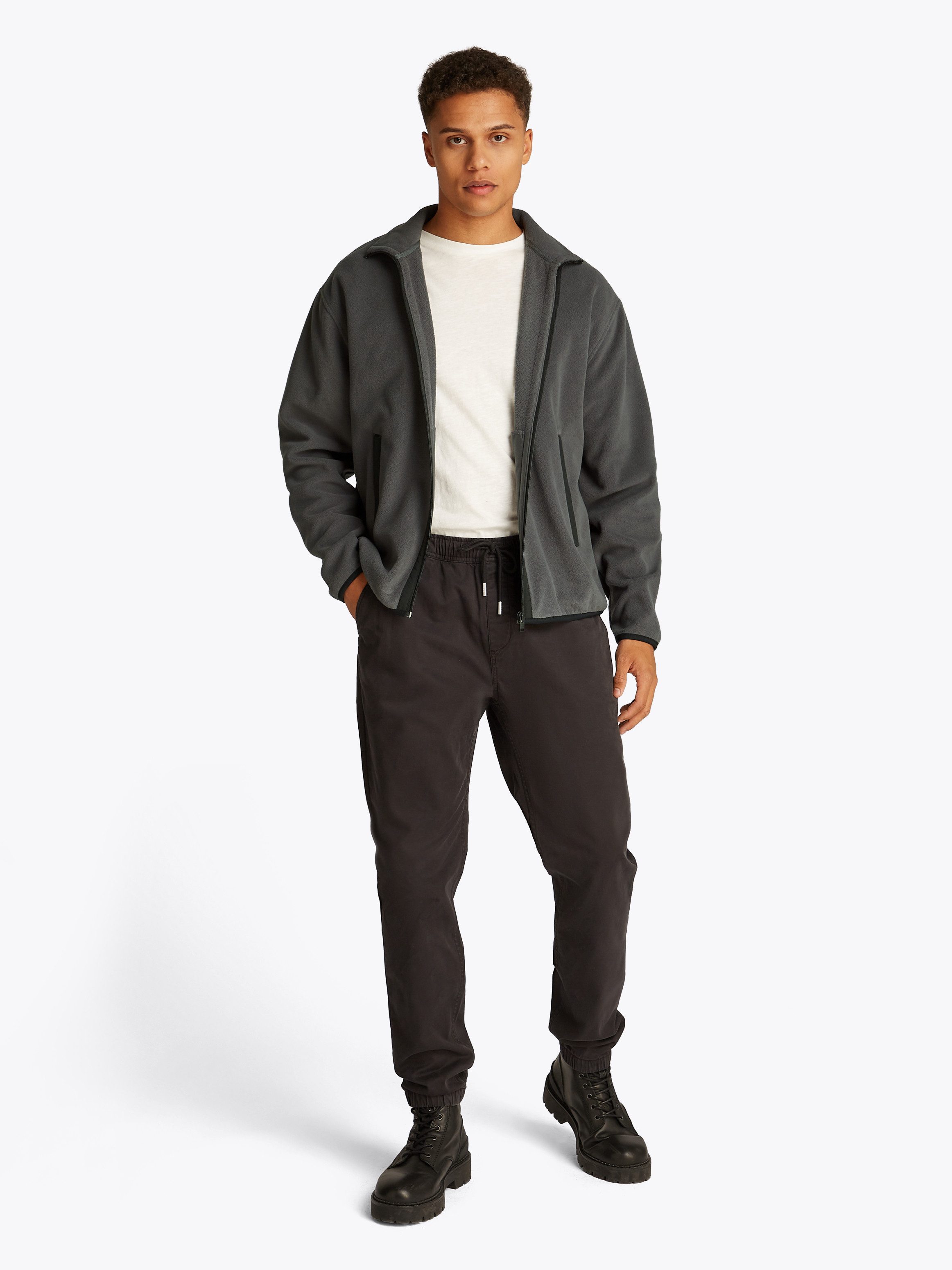 Tommy Jeans Plus Fleecejacke TJM RLX FZ POLAR FLEECE EXT Große Größen