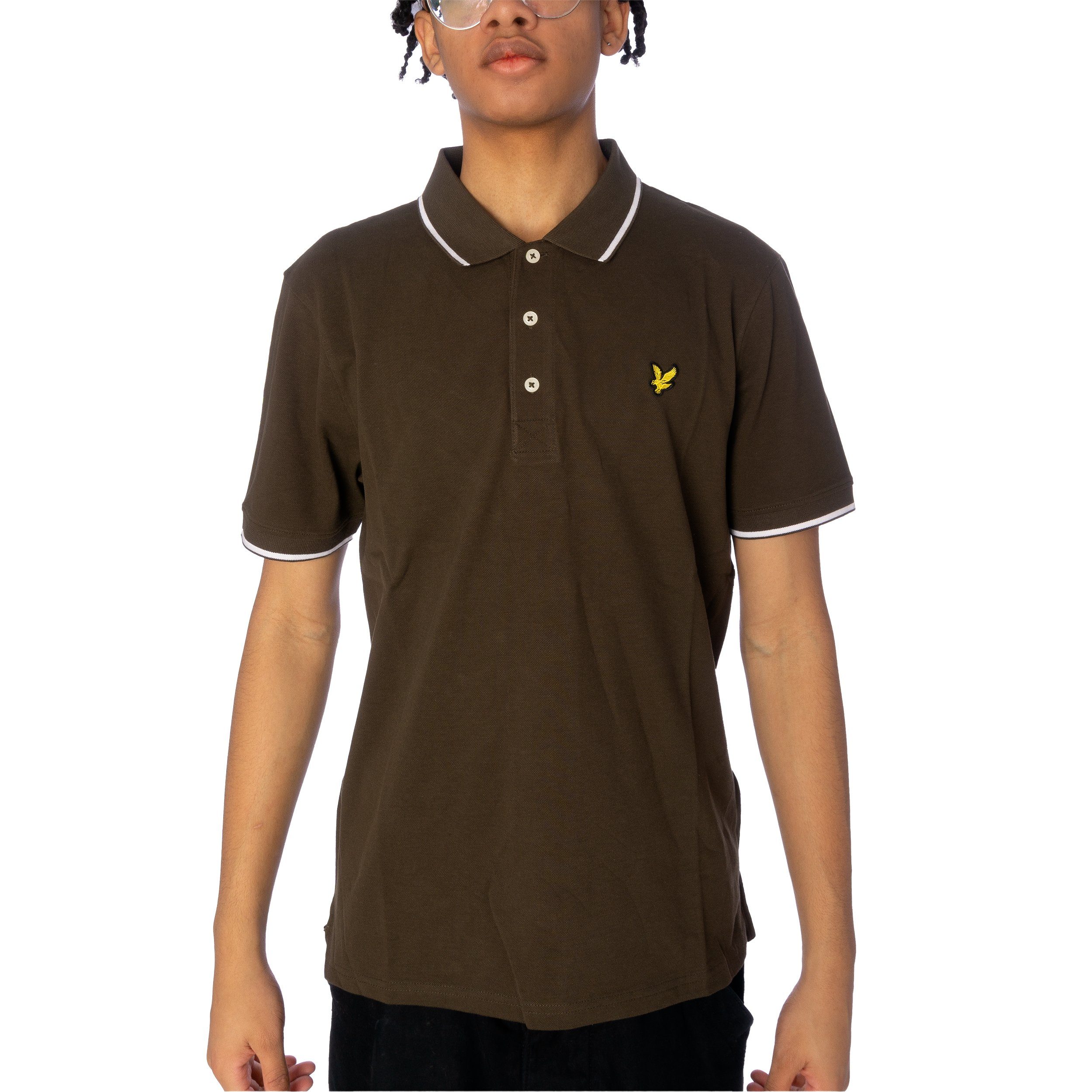 Lyle&Scott Poloshirt Tipped Scott olive/wht Poloshirt & Lyle