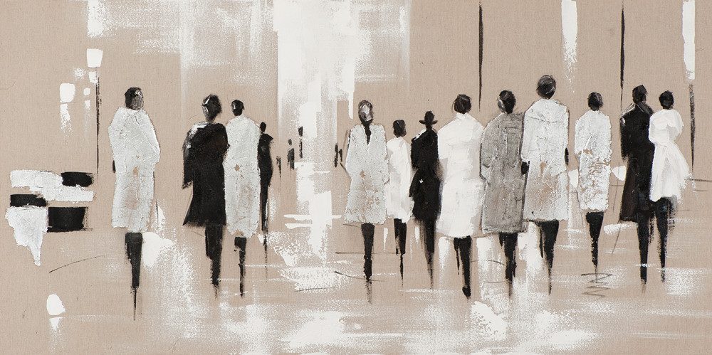 ArtUniverse Gemälde Leinwandbild Modenschau Mit Silber 70 x 140 cm, Menschenmotiv