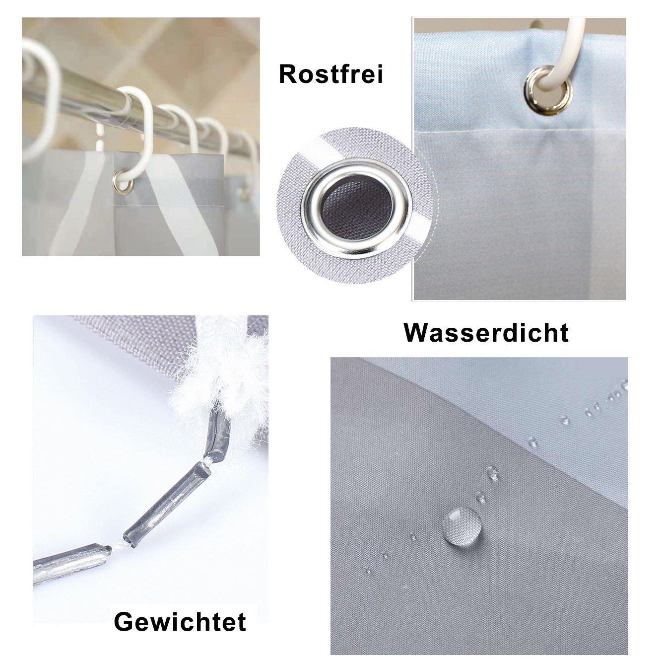 Fanci Home Duschvorhang Wassertropf Polyester Anti-Schimmel Textil wasserdi günstig online kaufen