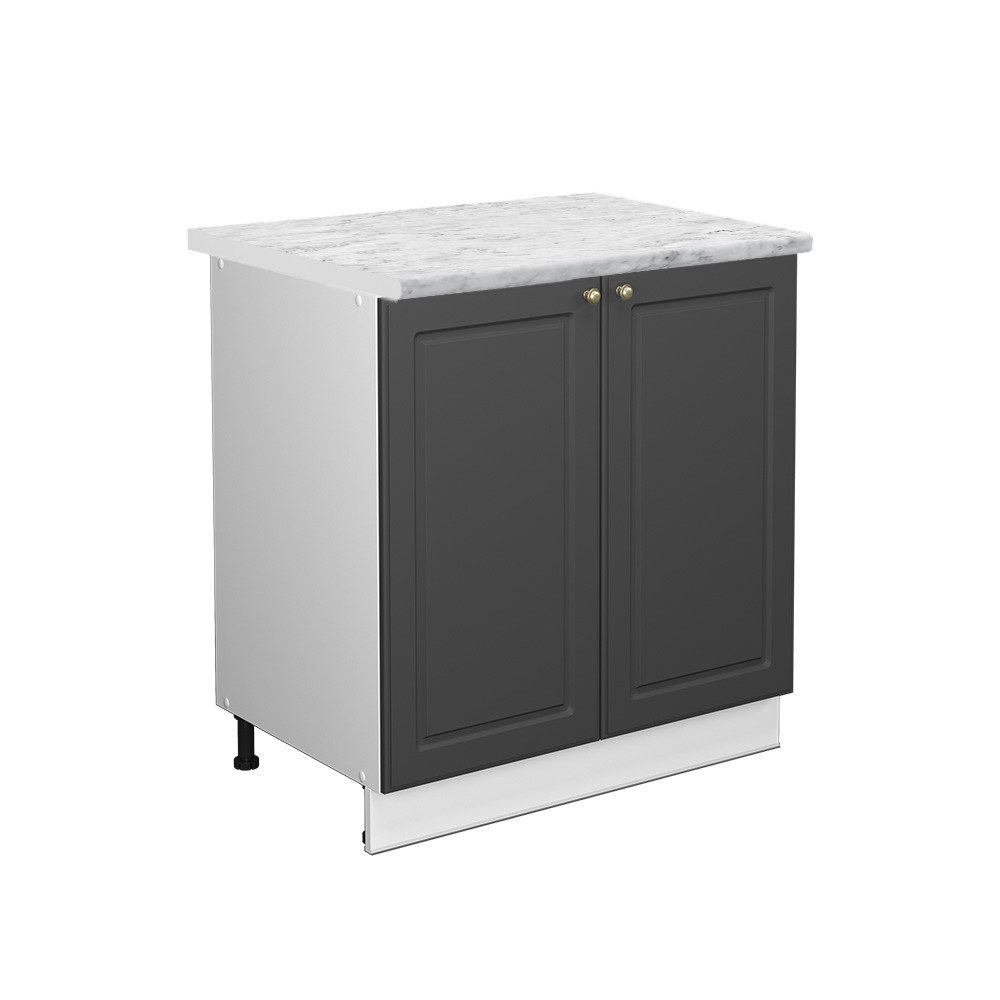 Vicco Spülenunterschrank Fame-Line Anthrazit Hochglanz/Weiß 80 cm mit Regal günstig online kaufen