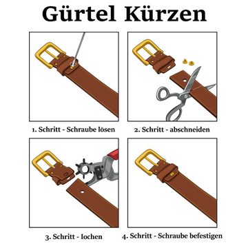 Ware aus aller Welt Ledergürtel Wechselgürtel Gürtel in schwarz mit Thorshammer Mjölnir Gürtelschnalle