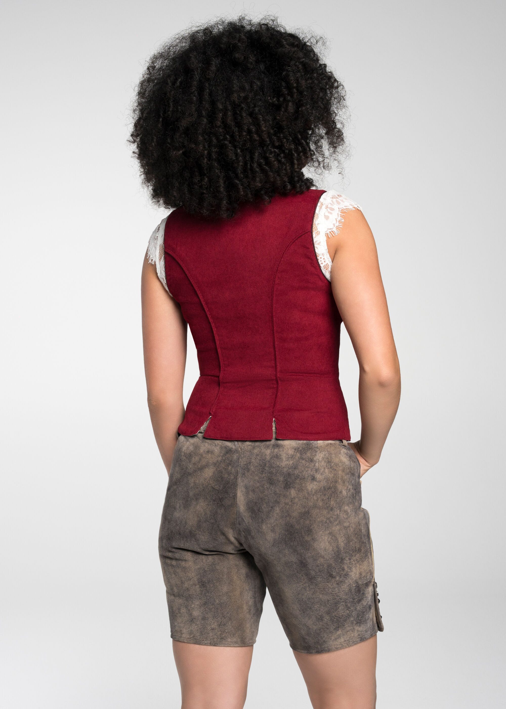 Spieth & Wensky Trachtenbluse Trachtenmieder "Feuer" stilvolle Stickereien