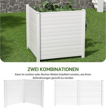 KOMFOTTEU Gartenzaun Sichtschutz, 2-teilig Zaun, PVC