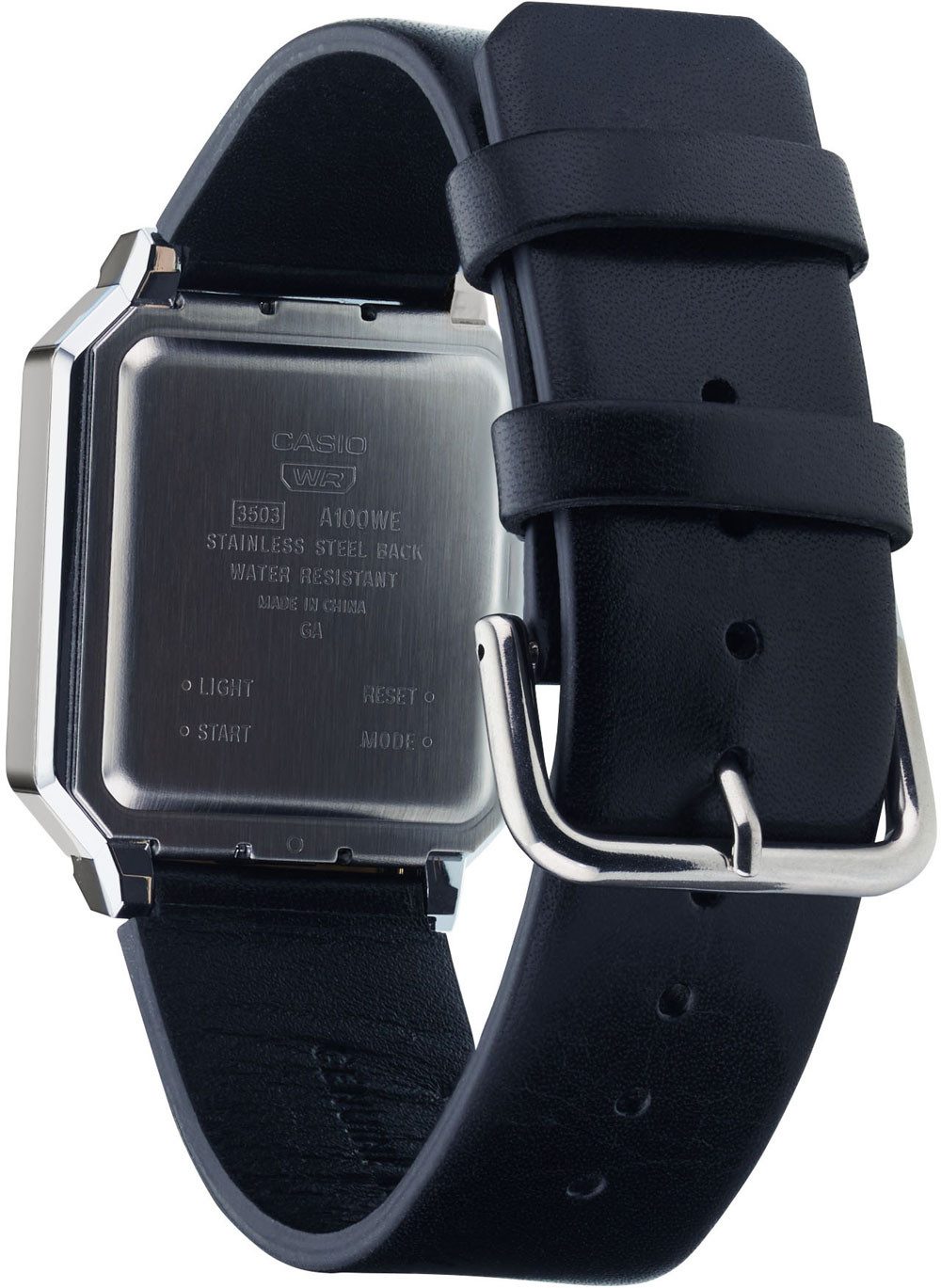 CASIO Quarzuhr Herrenuhr Kalender, Stoppfunktion - Casio Modell: A100WEL-1AEF