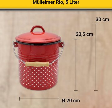 Krüger Mülleimer Mülleimer mit Deckel Rio, 5 Liter, Made in Europe