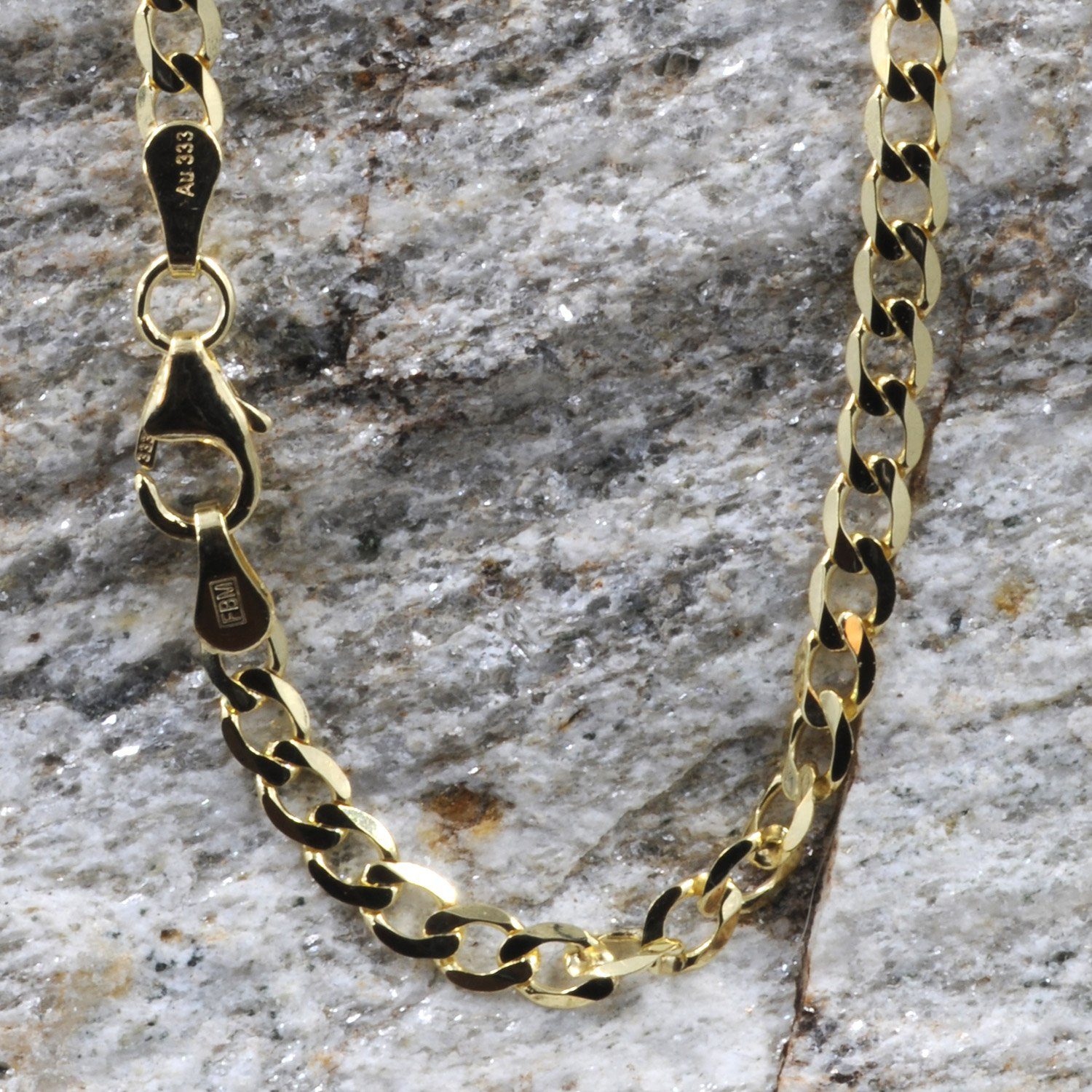 HOPLO Panzerkette Goldkette Panzerkette Länge 60cm - Breite 3,1mm - 333-8 Karat Gold, Made in Germany