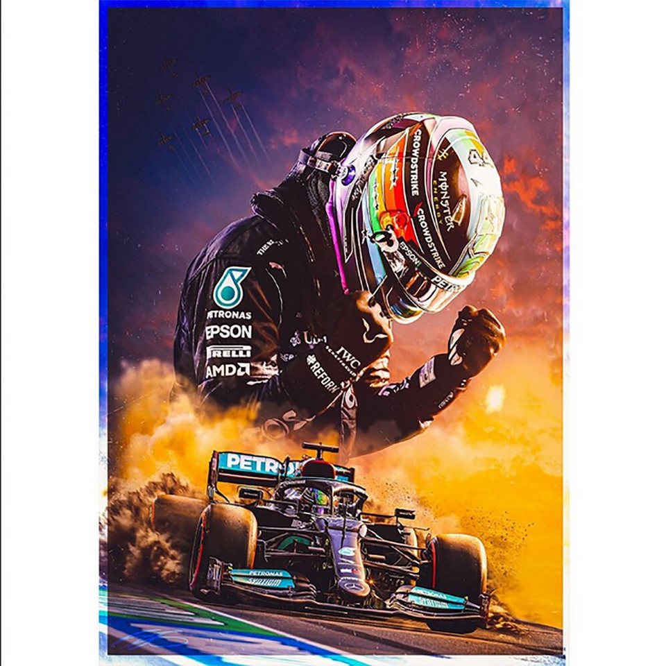 TPFLiving Kunstdruck (OHNE RAHMEN) Poster - Leinwand - Wandbild, Formel 1  2022 - Formel 1 Pilot - Rennfahrer - Lewis Hamilton (Leinwand Wohnzimmer,  Leinwand Bilder, Kunstdruck), Leinwand bunt - Größe 20x30cm