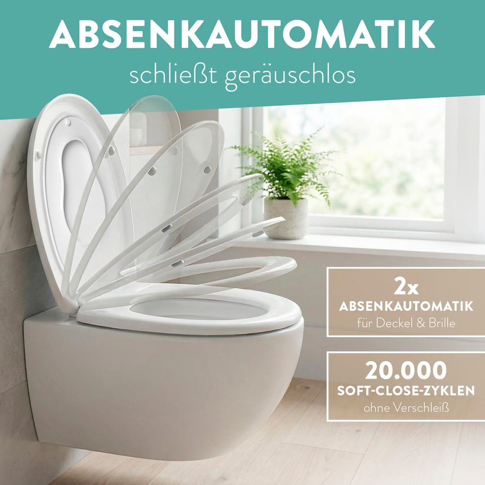 Benkstein Kinder-WC-Sitz Toilettensitz für Kinder mit Absenkautomatik (9-St), Toilettendeckel Klodeckel Klobrille mit Absenkautomatik – Bild 4 von 5