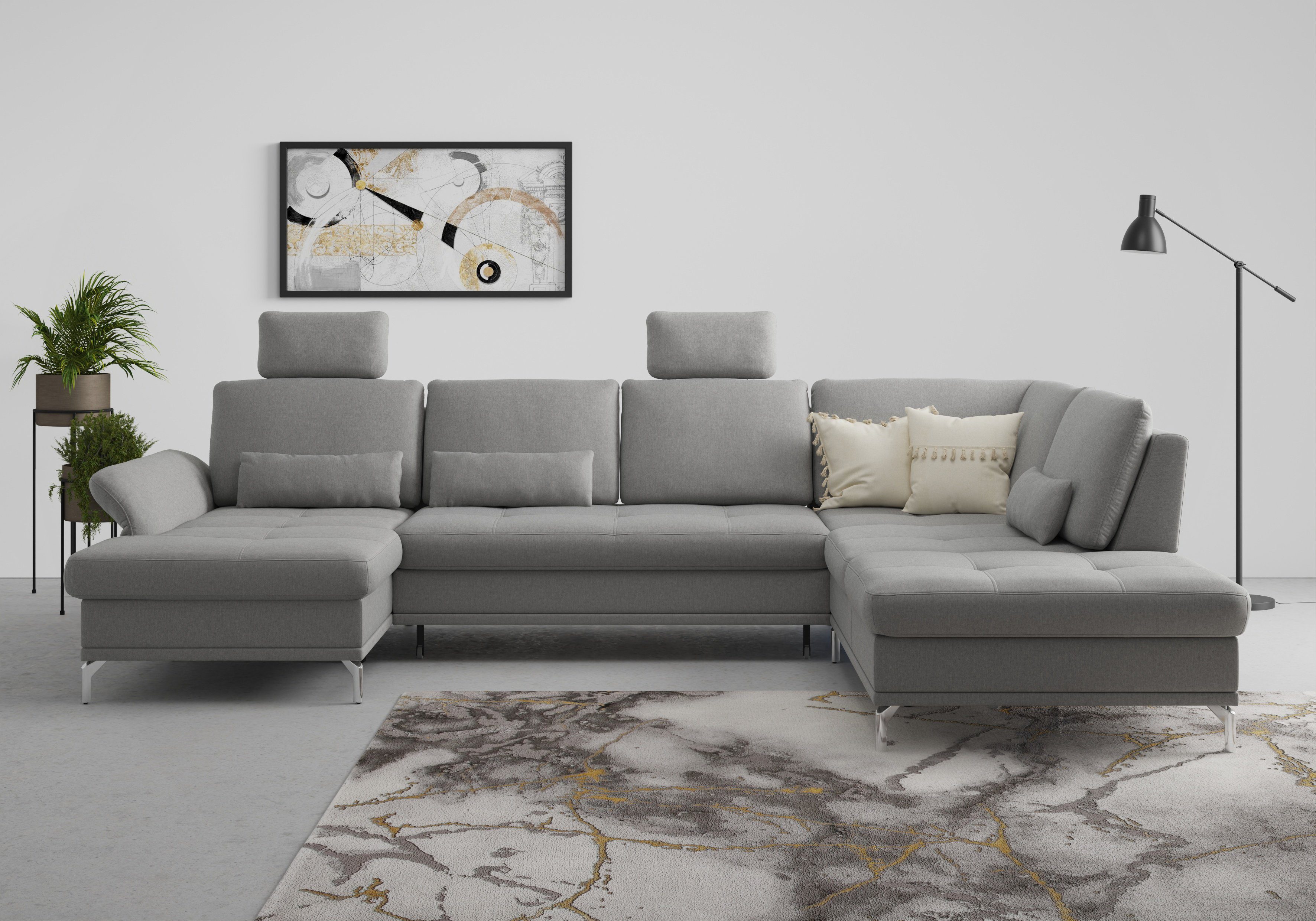 INOSIGN Wohnlandschaft "Palm Beach U-Form" Federkern, mit Sitztiefenverstel günstig online kaufen