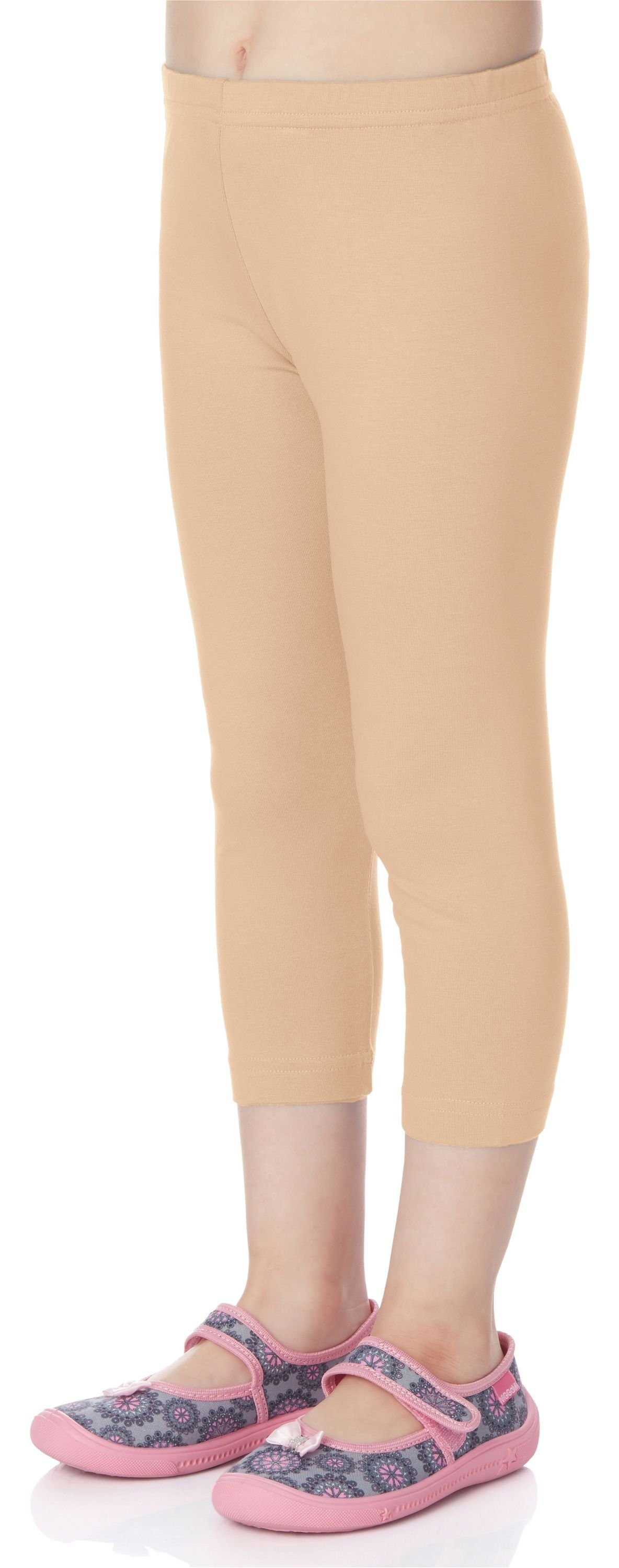 Merry Style Leggings Mädchen 3/4 Capri Leggings aus Viskose MS10-131 (1-tlg) elastischer Bund Sand