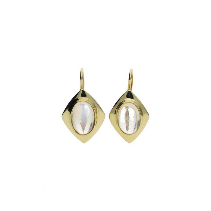 JuwelmaLux Paar Ohrhänger Ohrhänger Gold Ohrringe Mondstein (2-tlg) Damen Ohrhänger Gold 585/000 inkl. Schmuckschachtel