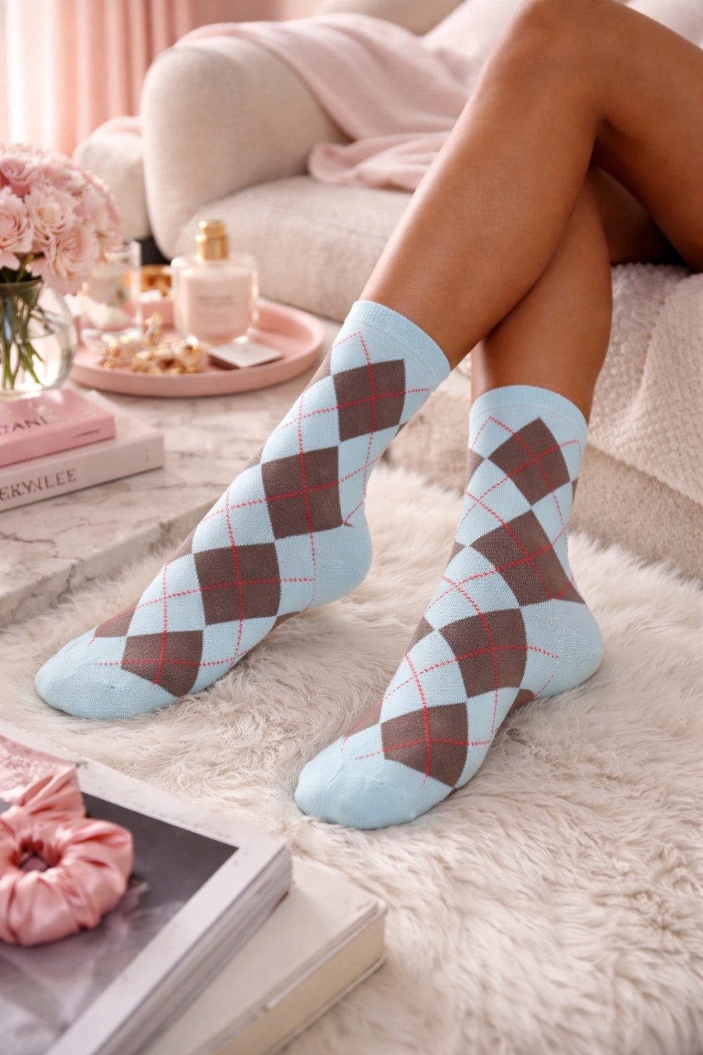 Lycille Socken Damen Karosocken 37–41 – Baumwolle, Bequem, Kariert, Stylische Socken