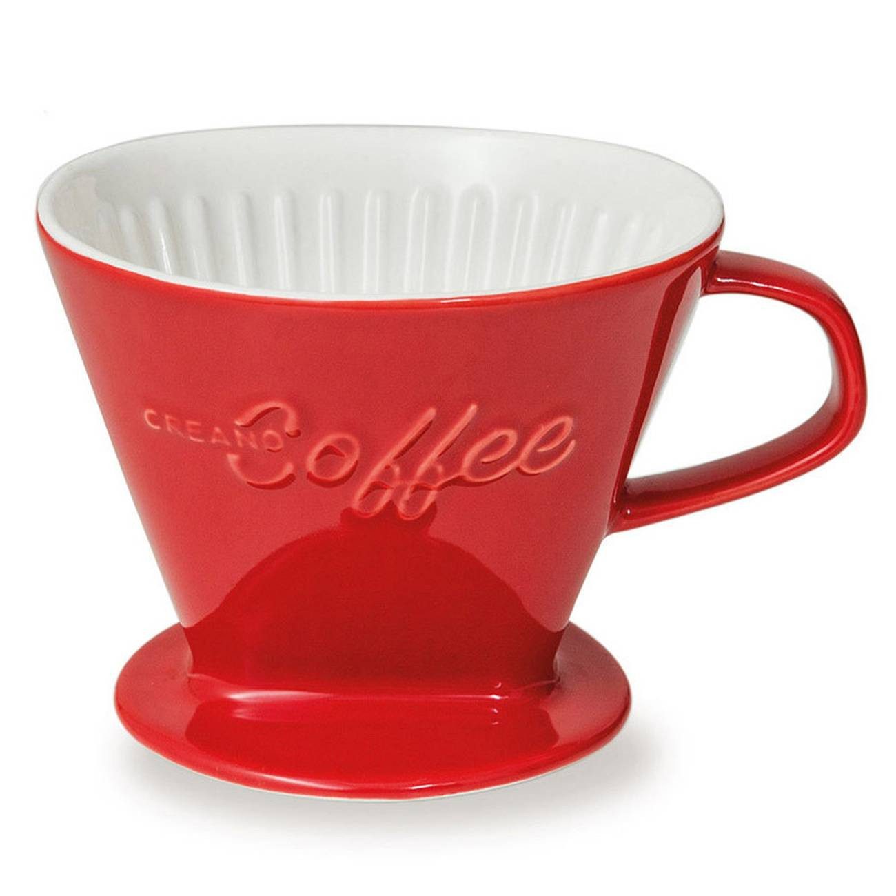 Creano Handfilter Creano Porzellan Kaffeefilter (rot), Porzellan, für Filtergröße 4