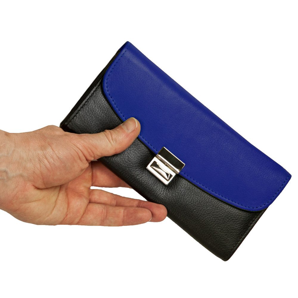 Hamosons Kellnerbörse Profi Kellnerbörse / Kellnergeldbeutel Schwarz mit Azur-Blau, Hamosons