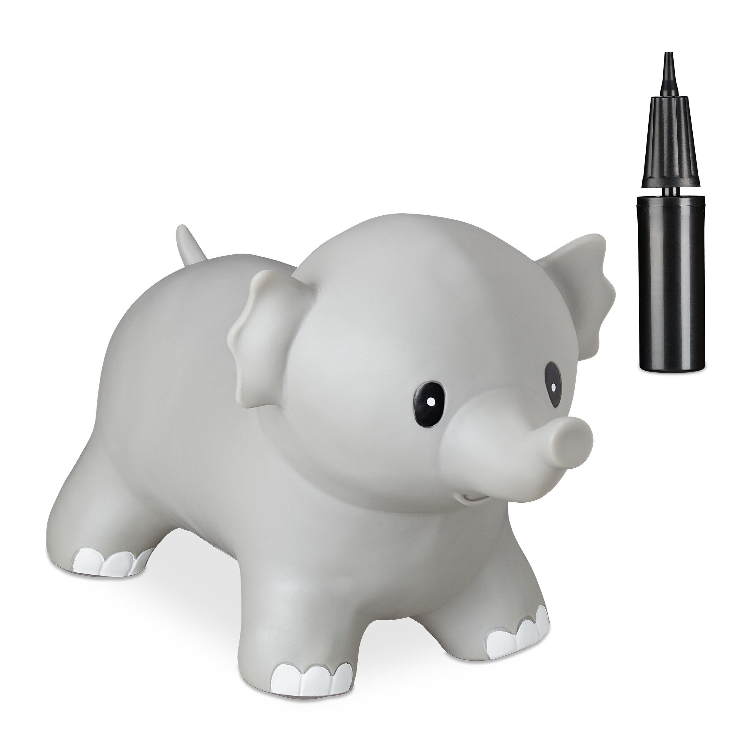 relaxdays Hüpftier Elefant, (2-tlg), grau