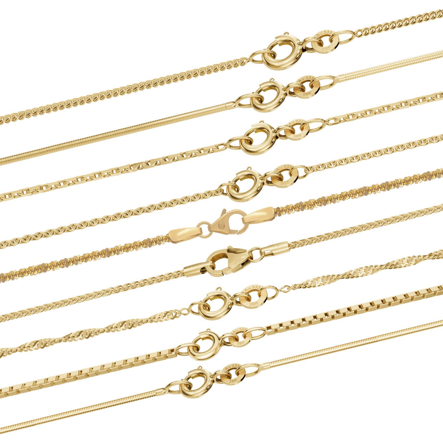 HOPLO Goldkette Goldkette Singapurkette 333 - 8 Karat Gold 1,4 mm - 45 cm, günstig online kaufen