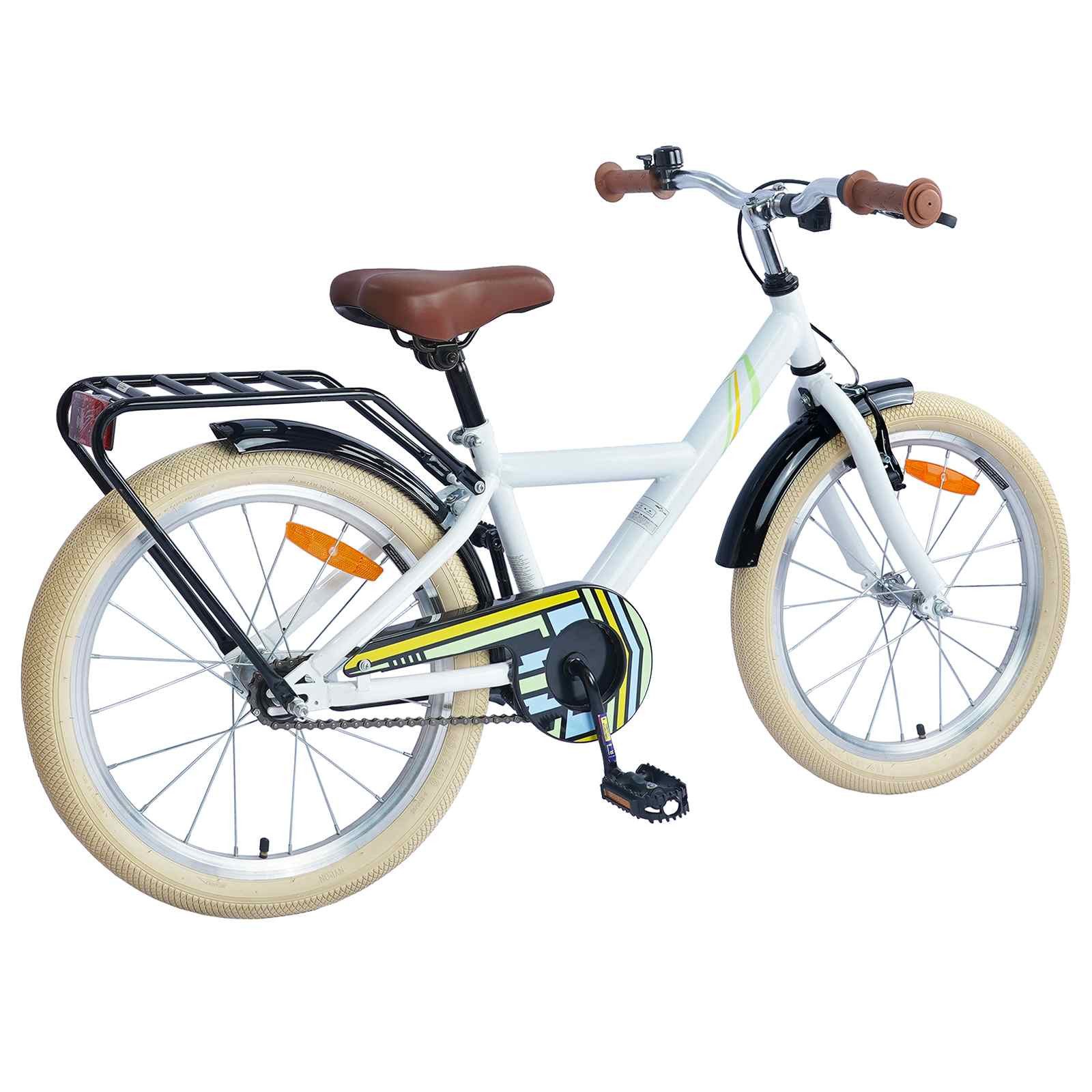 vidaXL Kinderfahrrad 158 x 53 x 100 cm Kinderfahrrad 24 Zoll für 8-12 Jahre alt Weiß