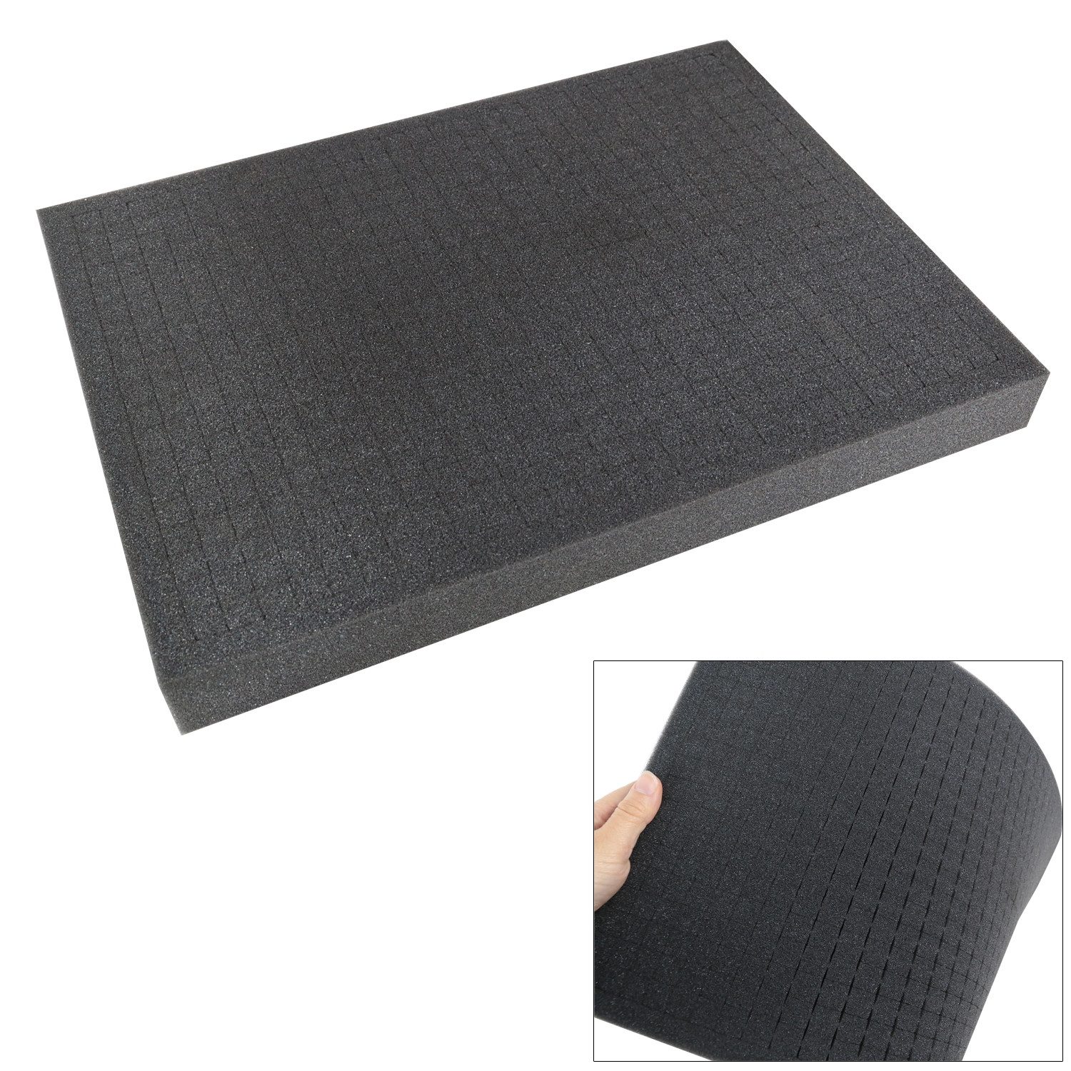 HMF Rasterschaumstoff Rasterschaumstoff, Würfelschaum, 345 x 275 mm, Koffereinlage, Tabletop, Höhe: 10 mm
