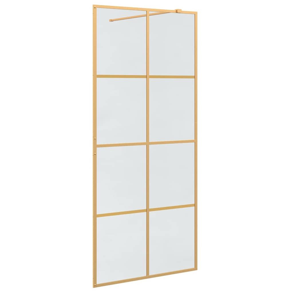 vidaXL Duschwand Walk-in Duschwand Gold 90 x 195 cm Gehärtetes Glas, (1 tlg)