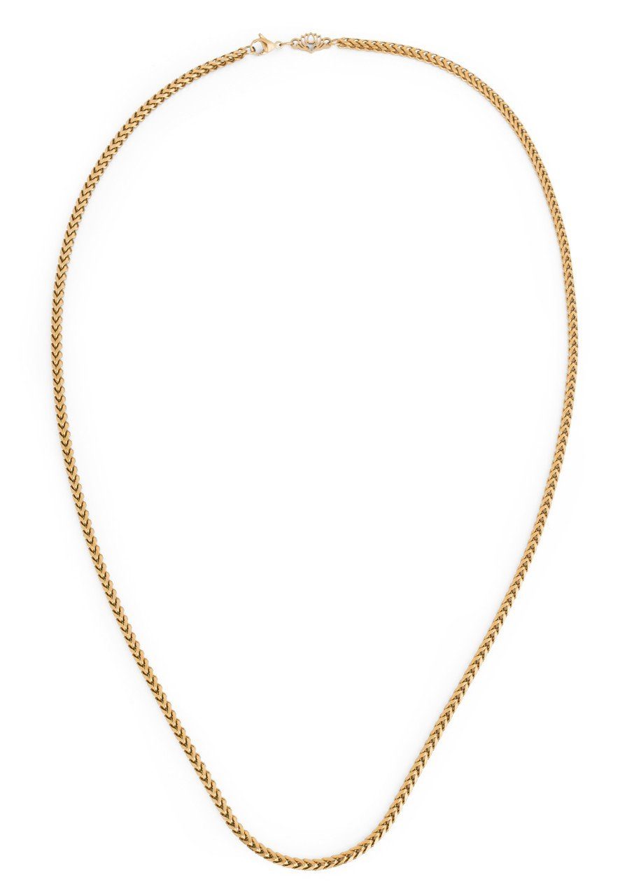 Edelstahlkette Franco Halskette Gold 50 cm // 19.68 In