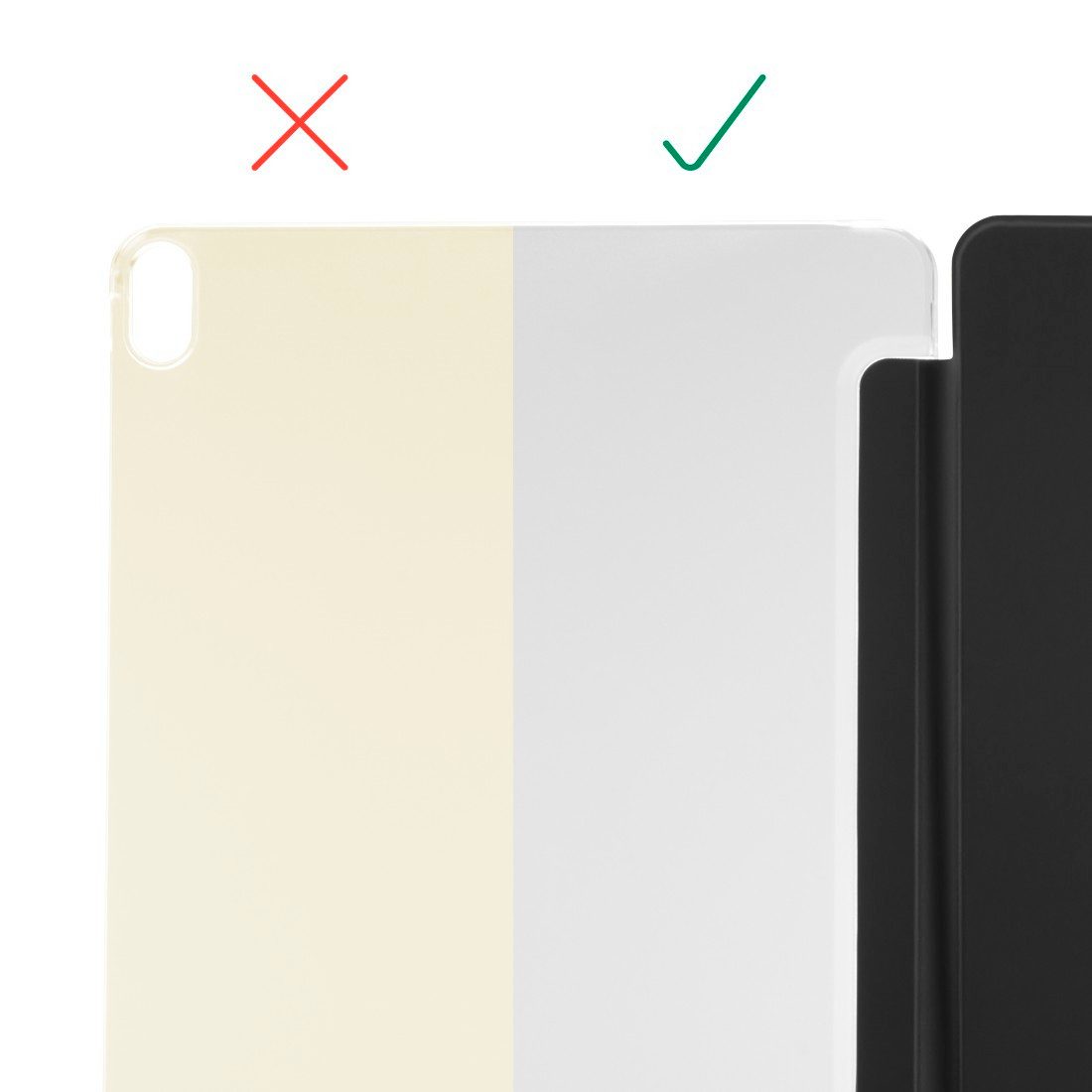 Hama Tablet-Hülle Tablet-Hülle mit Standfunktion für iPad Air 10.9“ und 11“, schwarz, Magnetischer Deckel, Standfunktion, transparente Rückseite, leicht – Bild 4 von 5