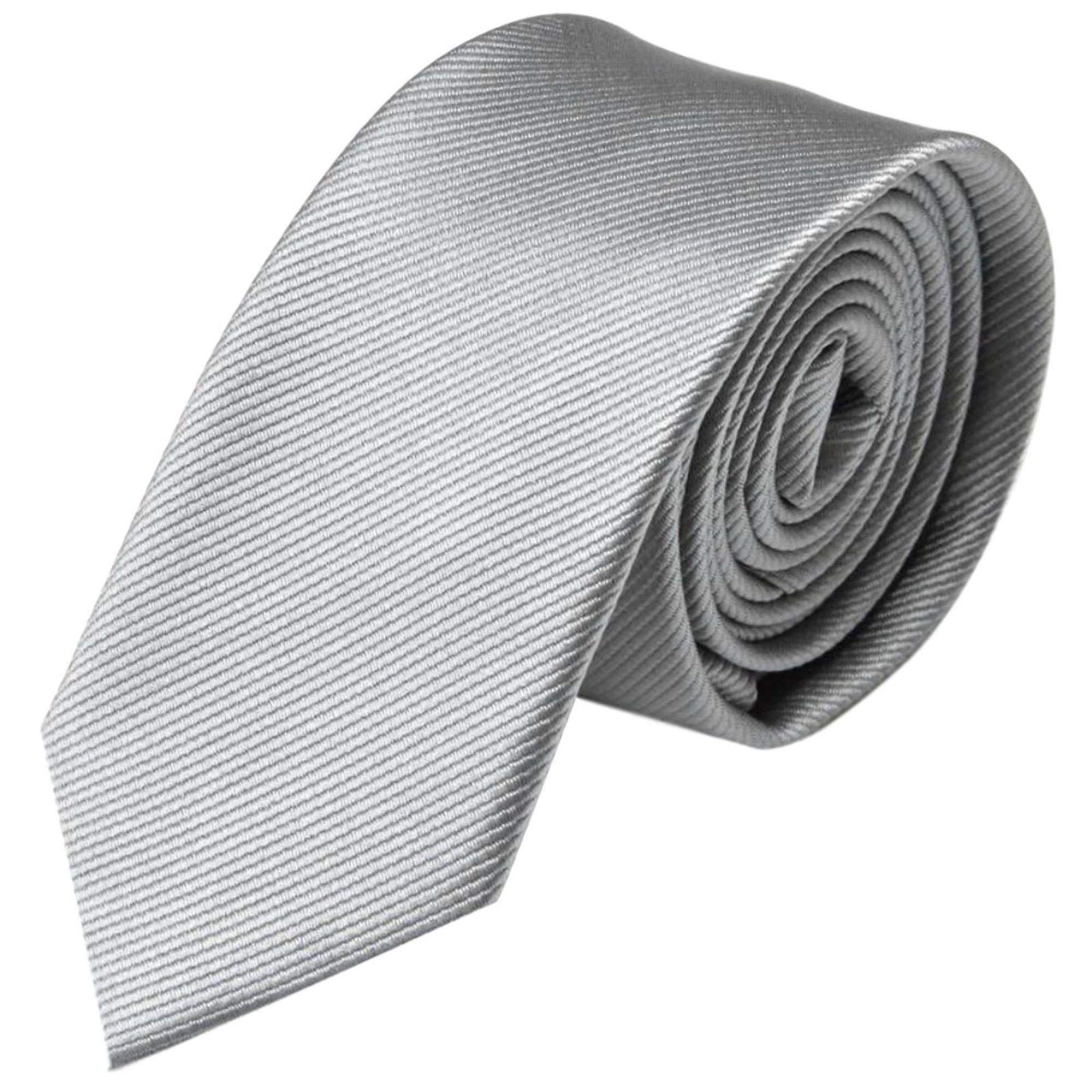GASSANI Krawatte Schmale Männer Slim-Fit Gestreifte Uni Rips Rippen Herren-Krawatte (1-St., Businesskrawatte, Feine Streifen) Männer-Schlips, Seide-Touch, moderne 6cm oder 8cm Ripskrawatte