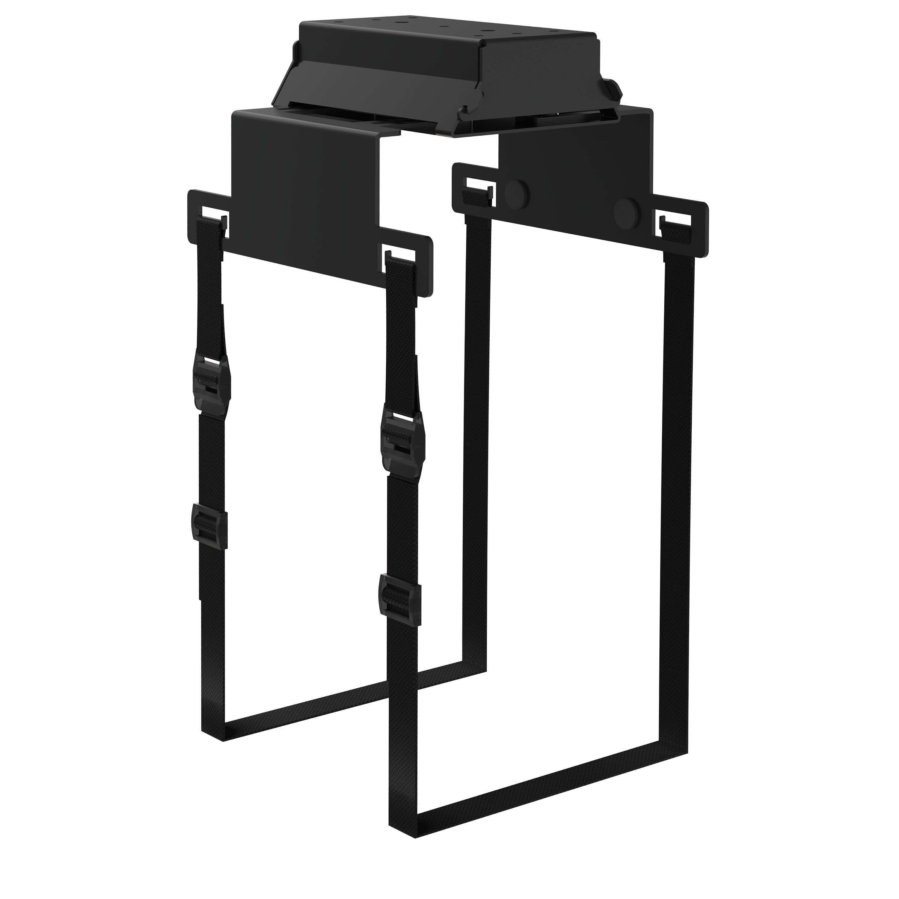 boho office® Halterung, (Computer-Halter, PC-Halterung in schwarz mit Gurtsystem)