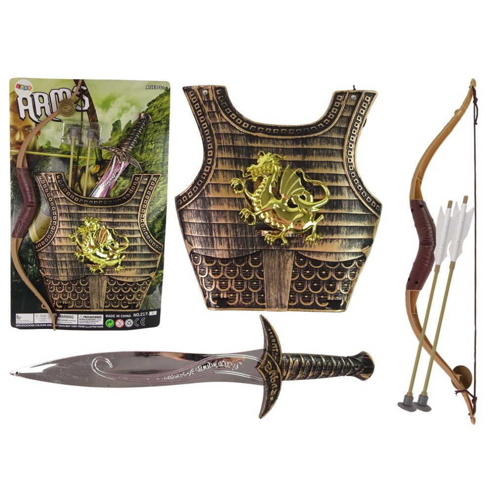 LEAN TOYS Kostüm Lean Toys Samurai Ritter Kostüm Set Bogen Schwert