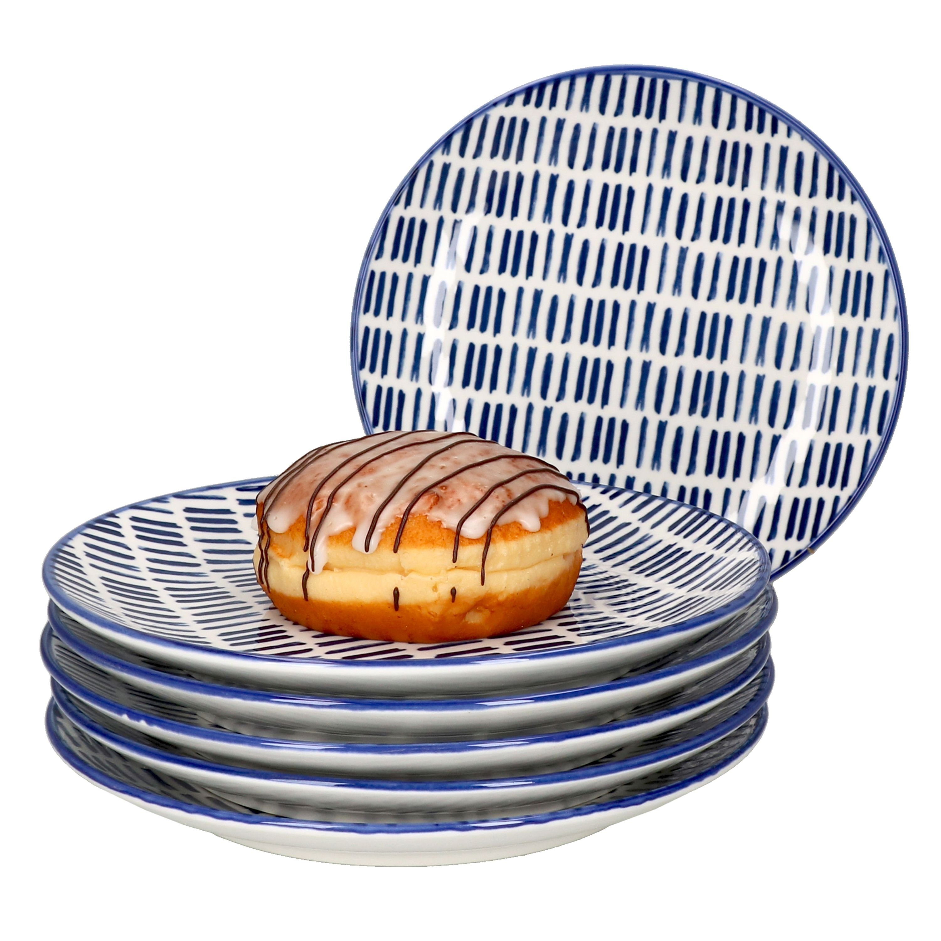 MamboCat Тарелка для завтрака 6er Set Dessert- Тарелка для торта Jail Blau Weiß - 89986
