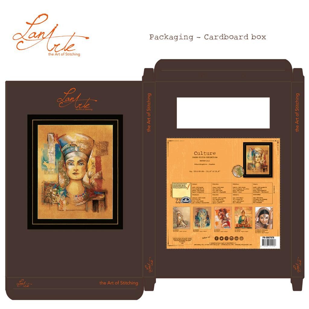 Lanarte Kreativset Lanarte PN-0007978 Kreuzstichpackung Nofretete, (Set, Vervaco embroidery Kit), Made in Europe