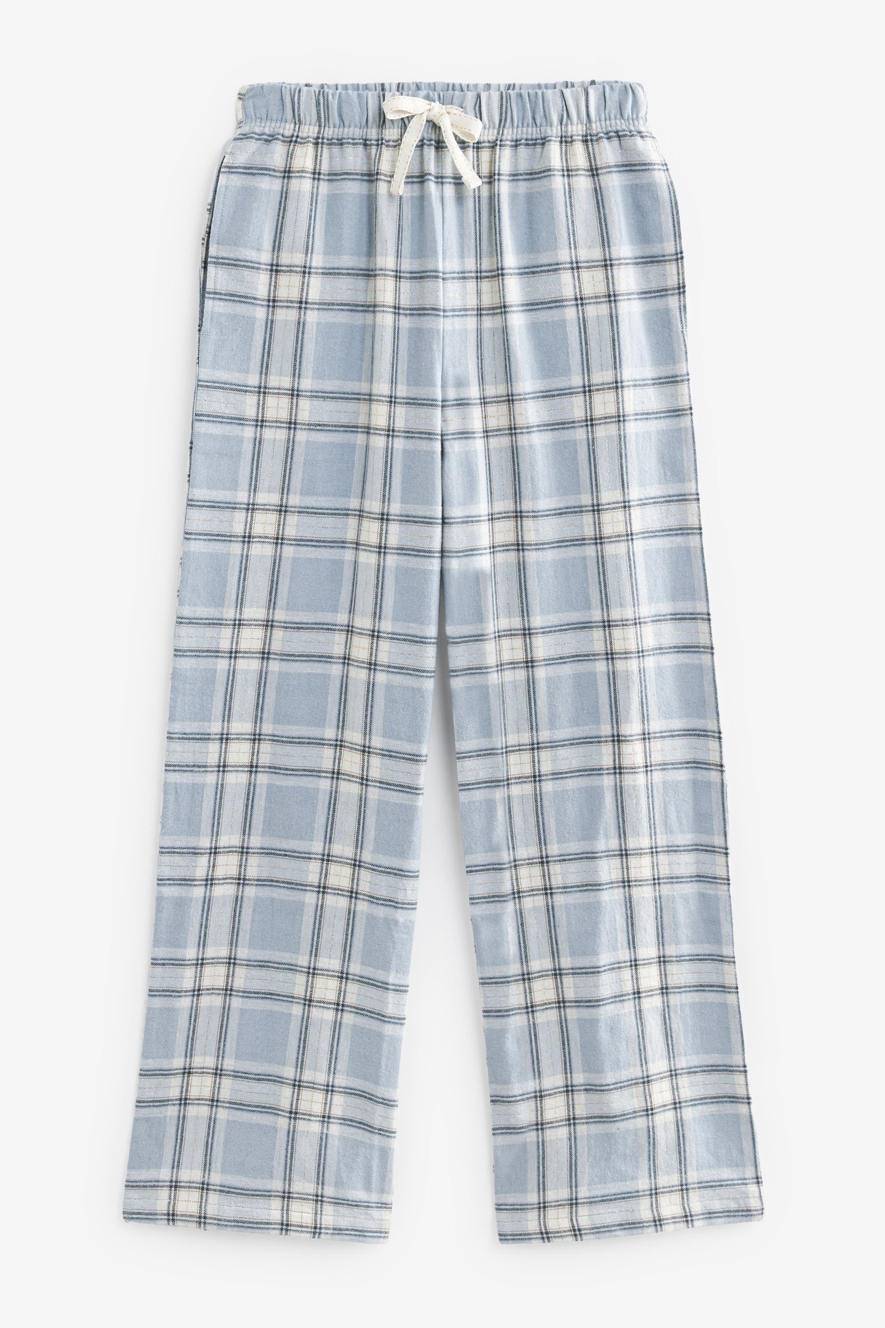 Next Pyjama Schlafanzug Blue (2 Flanellhose Top geripptem und mit tlg)