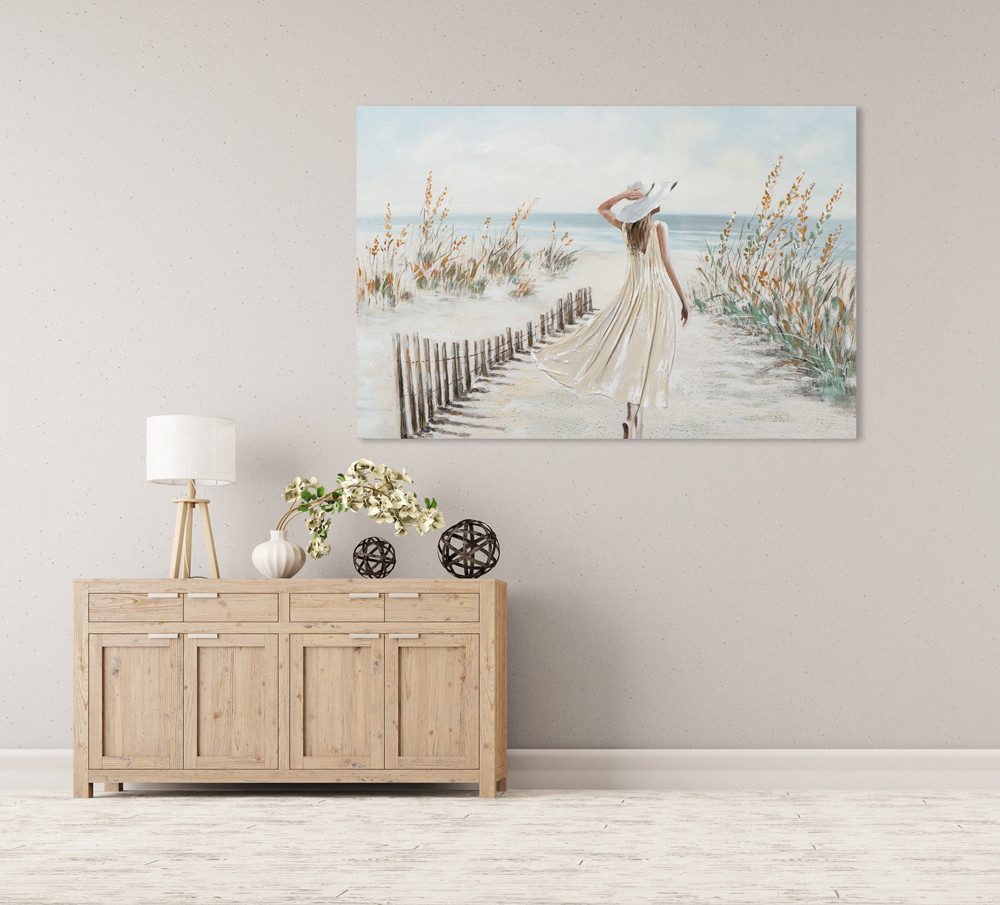 ArtUniverse Gemälde Leinwandbild Schönheit am Meer 80 x 120 cm, Menschenmotiv