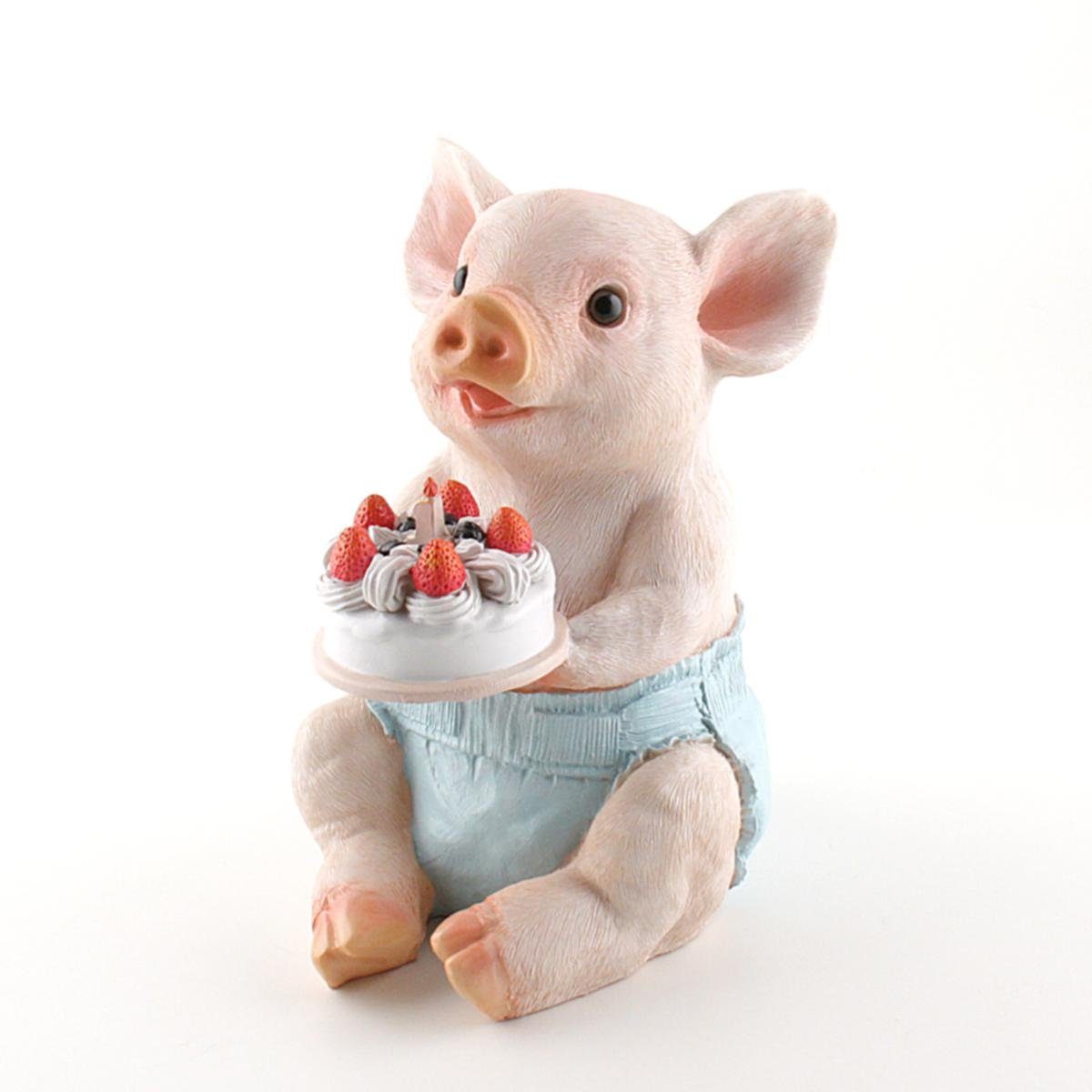 AM Design Dekofigur AM-Design H 22 zum Schwein mit Torte cm Geburtstag ca 1