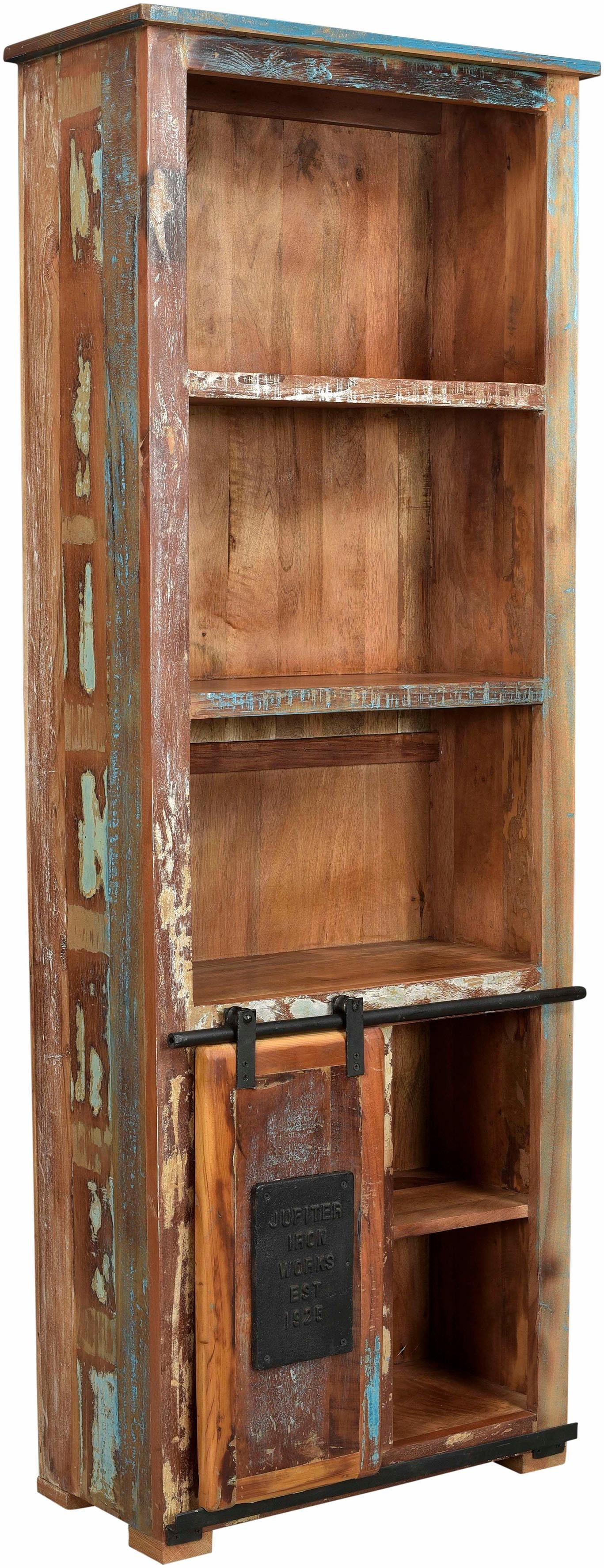 SIT Bücherregal Jupiter, aus recyceltem 180 Chic, cm, Vintage Shabby Altholz, Höhe