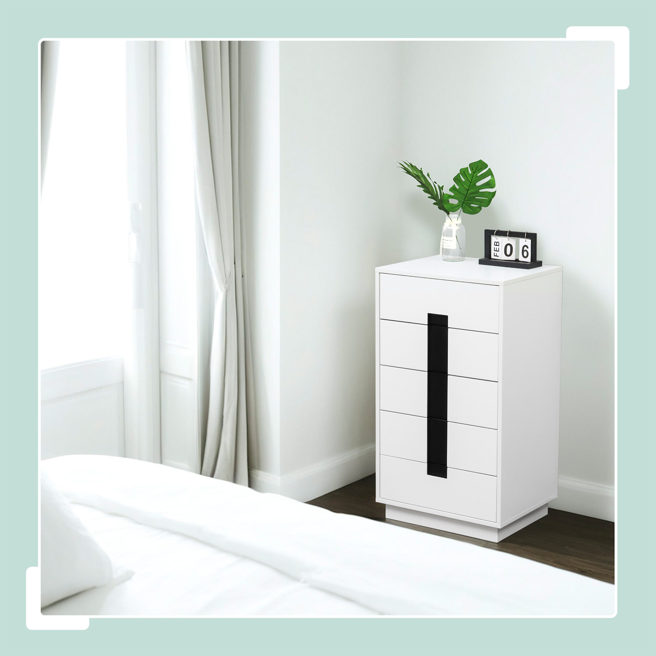relaxdays Kommode mit Schublade, 5