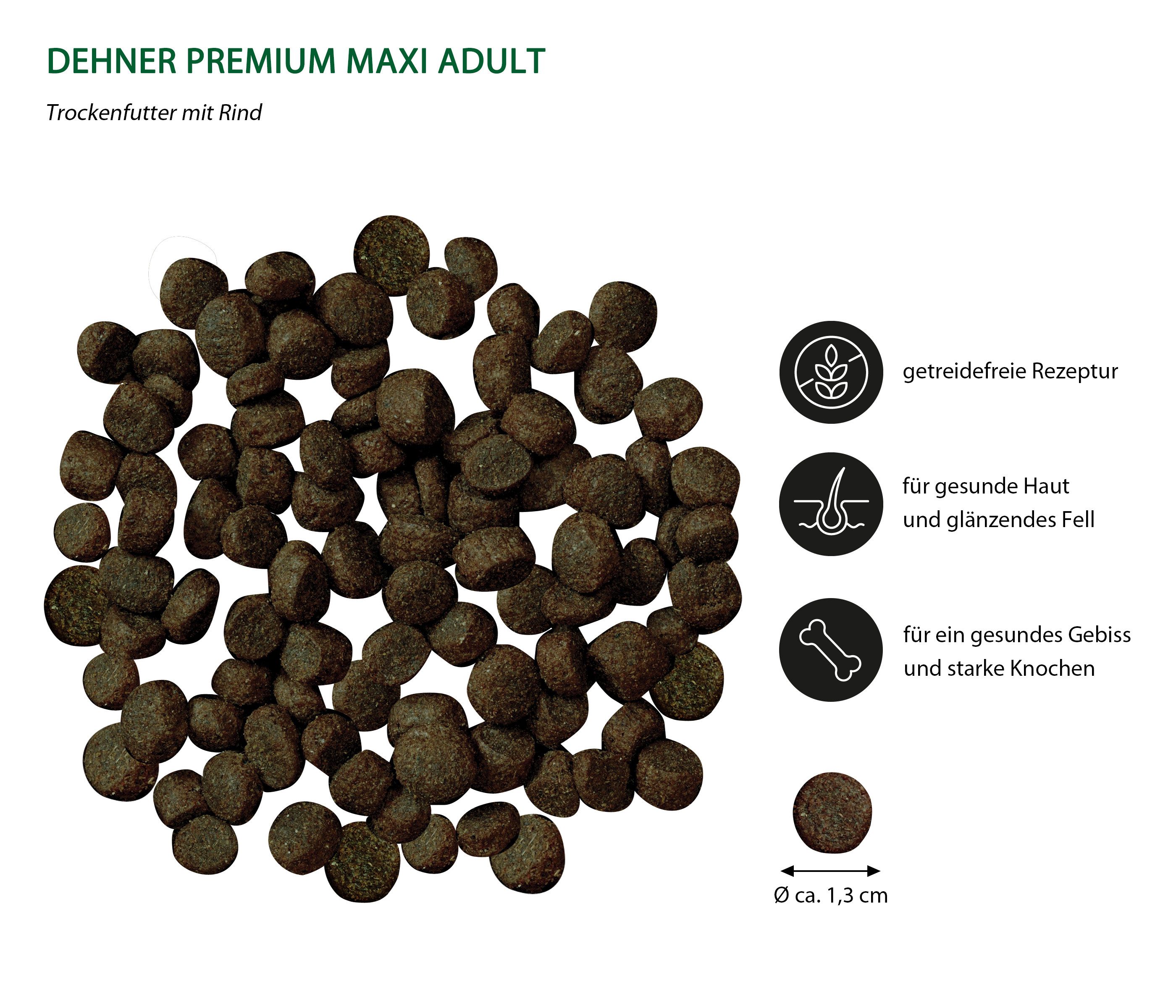 Dehner Premium Maxi Adult Rind / Lamm / Kartoffel, getreidefrei Rind, Trockenfutter für: Hunde, Trockenfutter für ausgewachsene Hunde großer Rassen