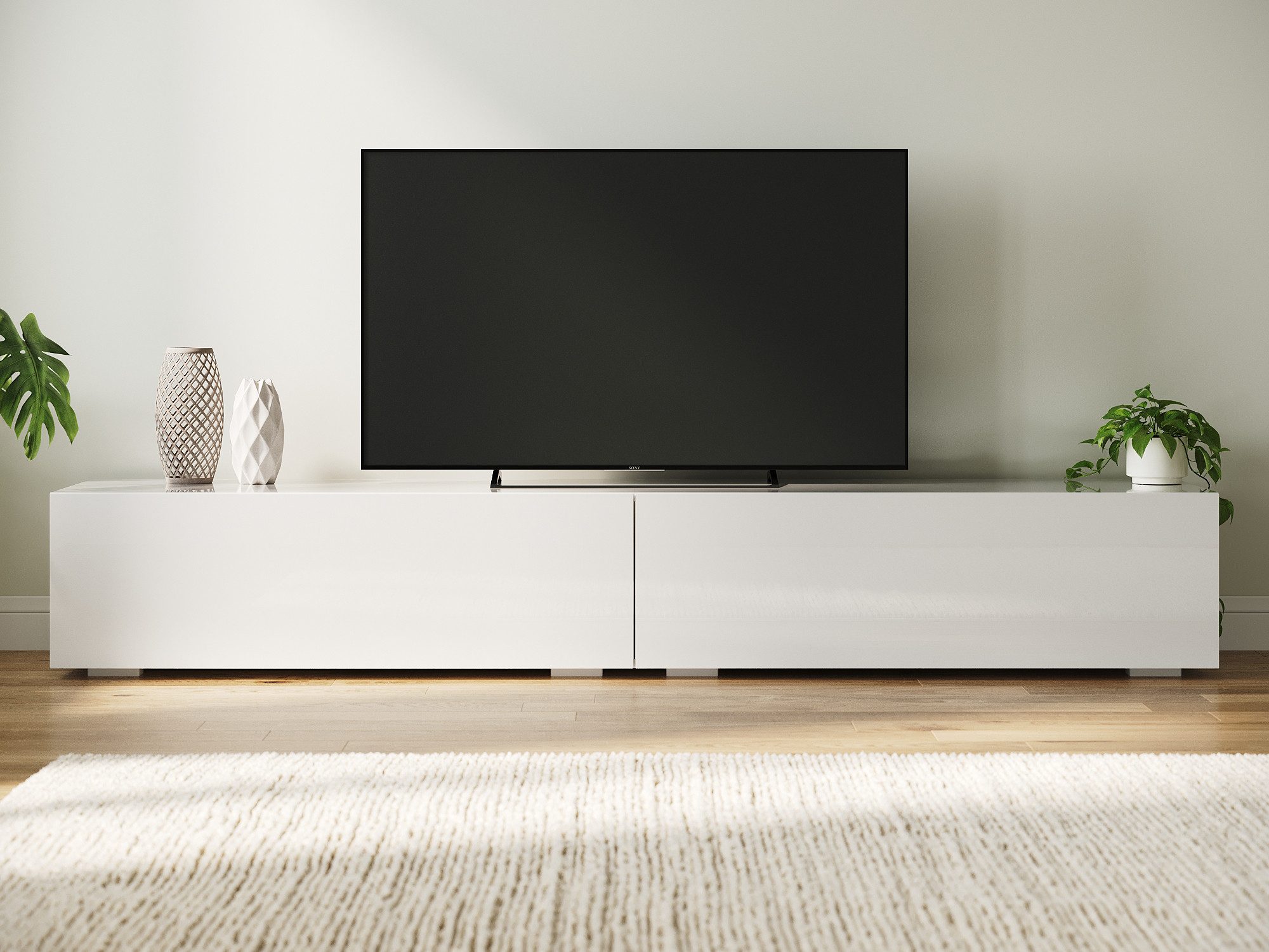 SONNI Lowboard Lowboard 200cm TV-Schrank hängend oder stehend Fernsehertisch, TV-Schränke, fernseher schrank für wohnzimmer