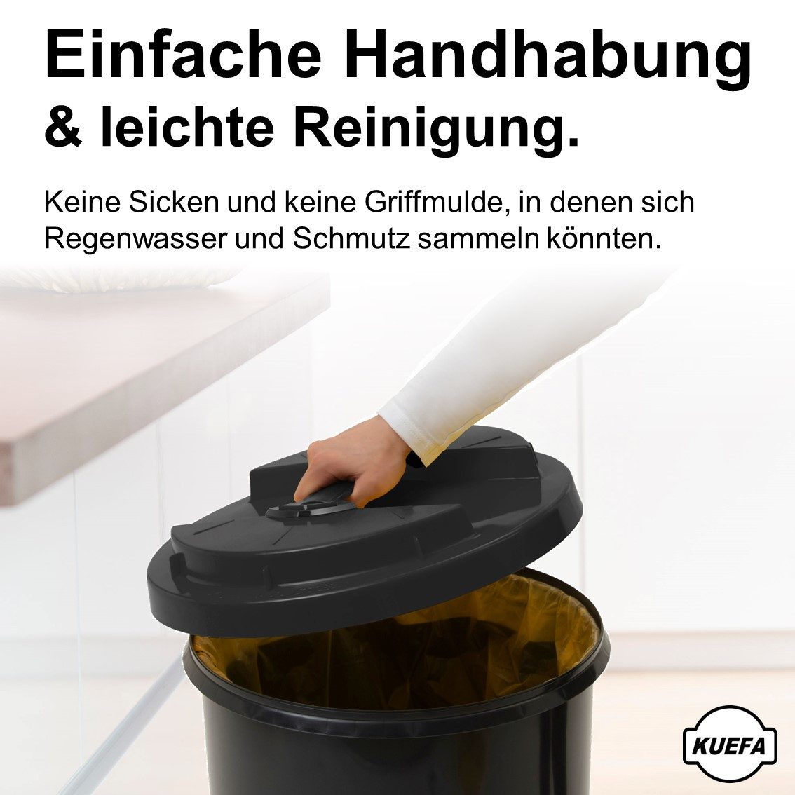KUEFA Müllsackständer BSC 60L Mülleimer Gelber Sack, inkl. Klemm-Ring, UV-beständig – Bild 4 von 5
